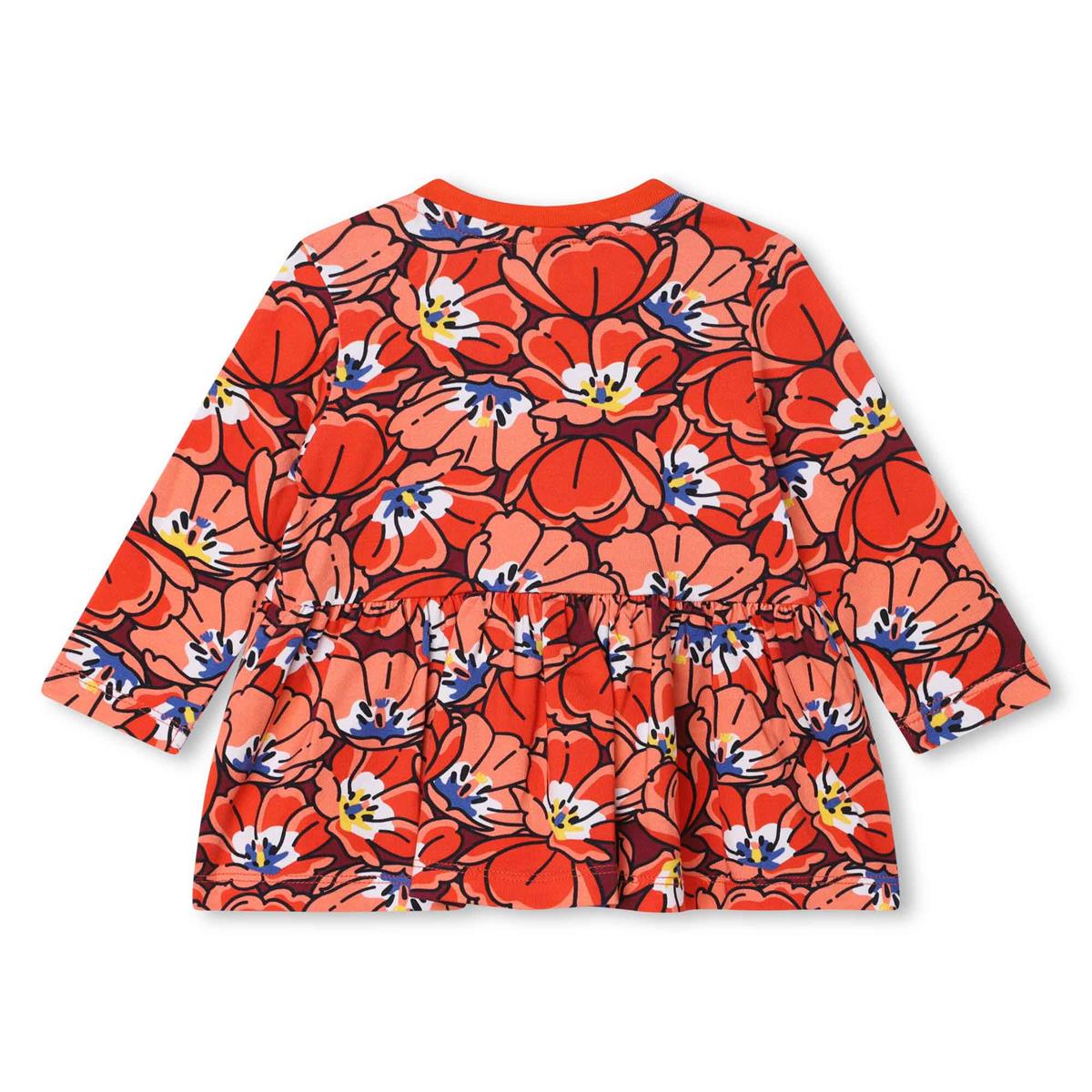 Baby Girls Red Flower Cotton T-Shirt