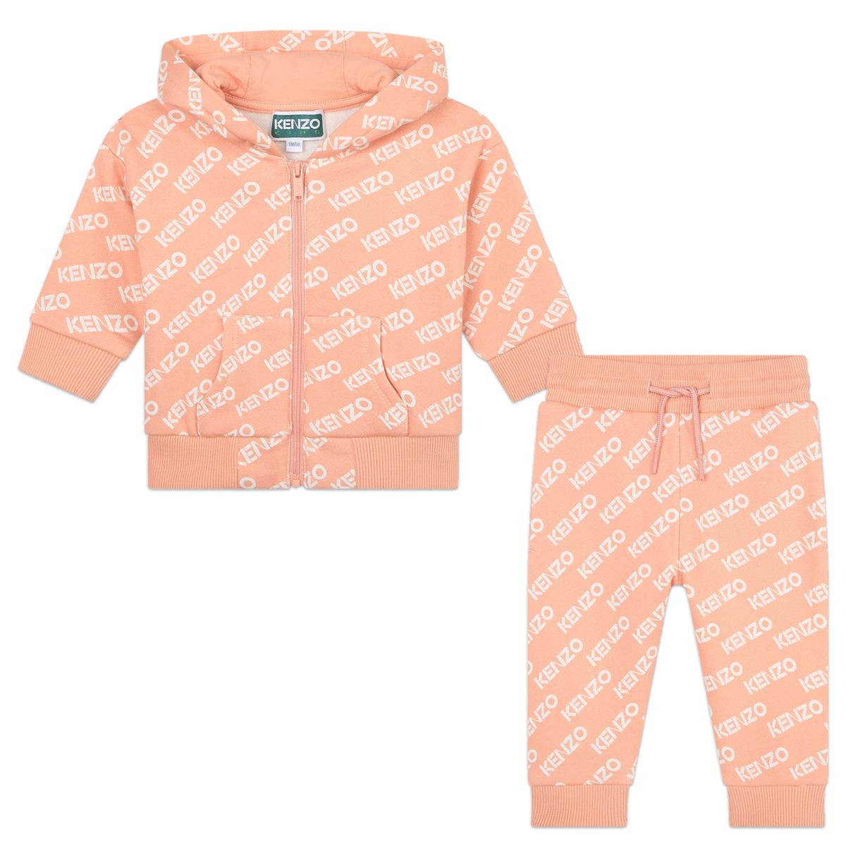 Baby Girls Pink Logo Cotton Set