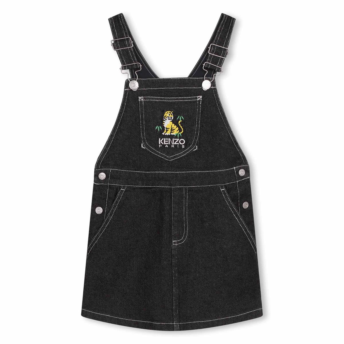 Girls Black Denim Dress