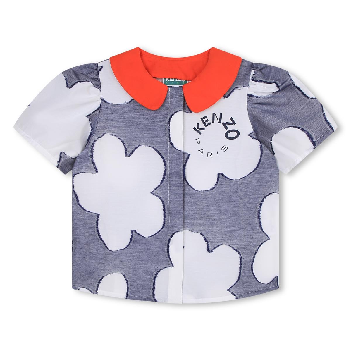 Girls Grey Flower Top