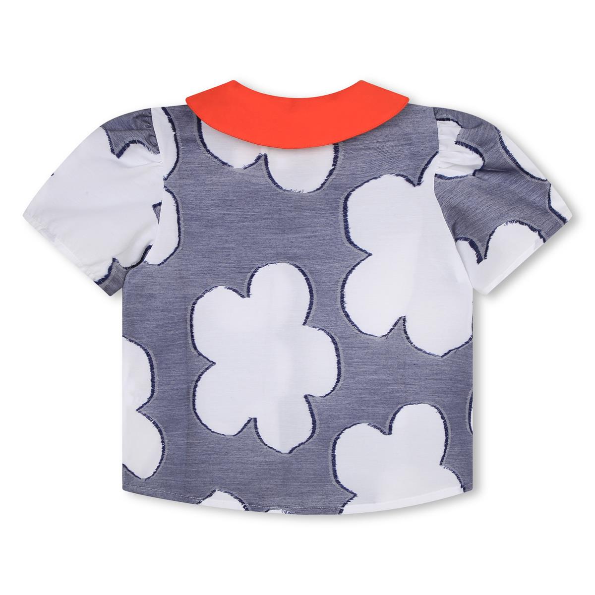 Girls Grey Flower Top