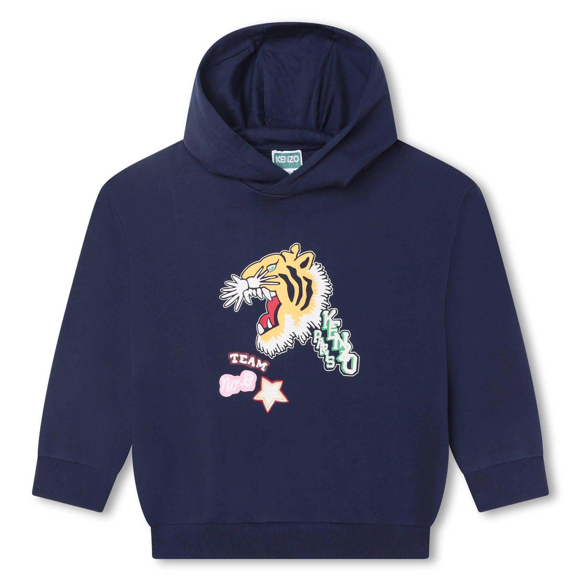 Girls Navy Printed Cotton Sweatshirt