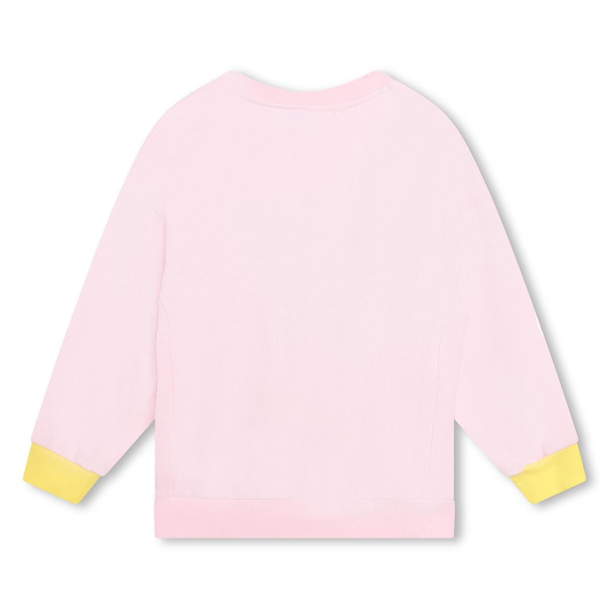 Girls Pink Embroidered Cotton Sweatshirt