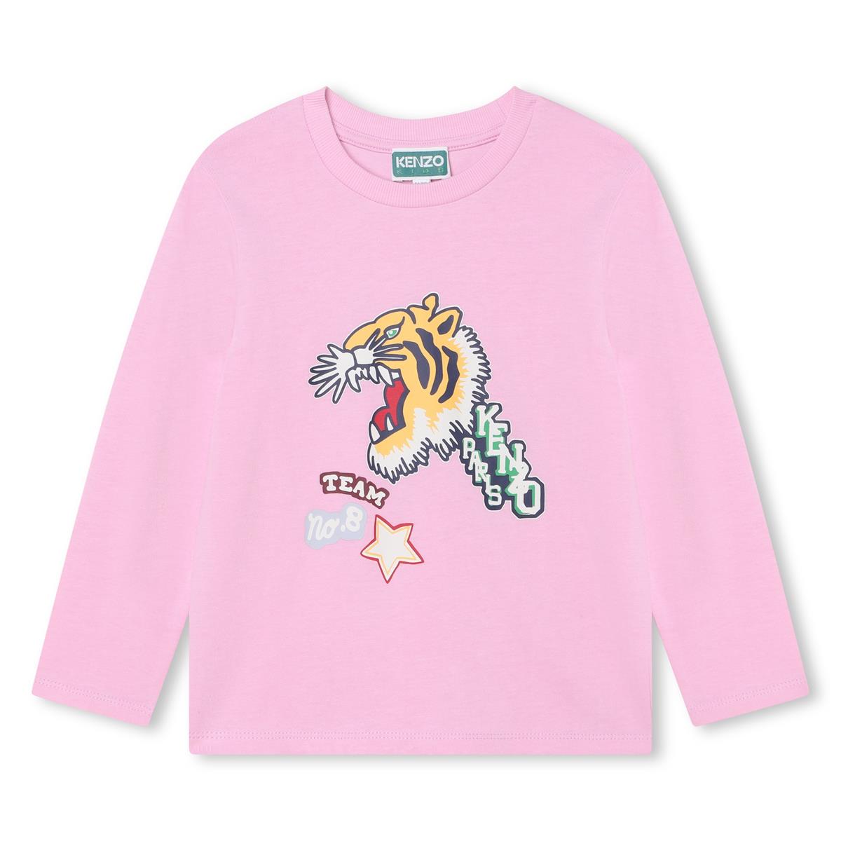 Girls Pink Logo Cotton T-Shirt