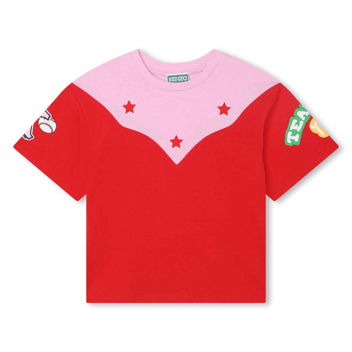 Girls Red Logo Cotton T-Shirt