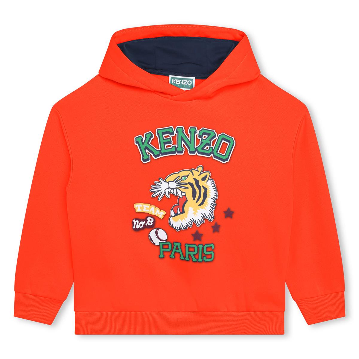 Boys Red Logo Hooded Cotton Sweatshirt