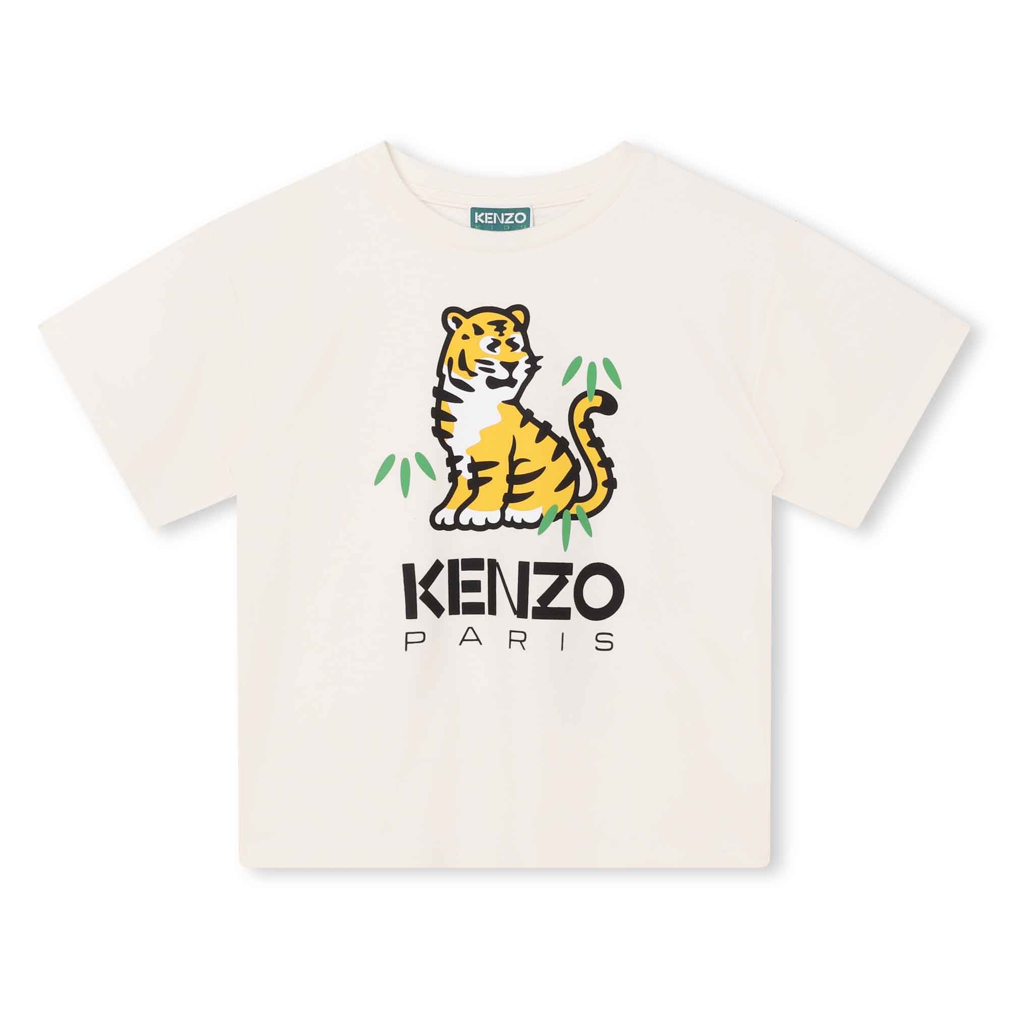 Boys White Logo Cotton T-Shirt