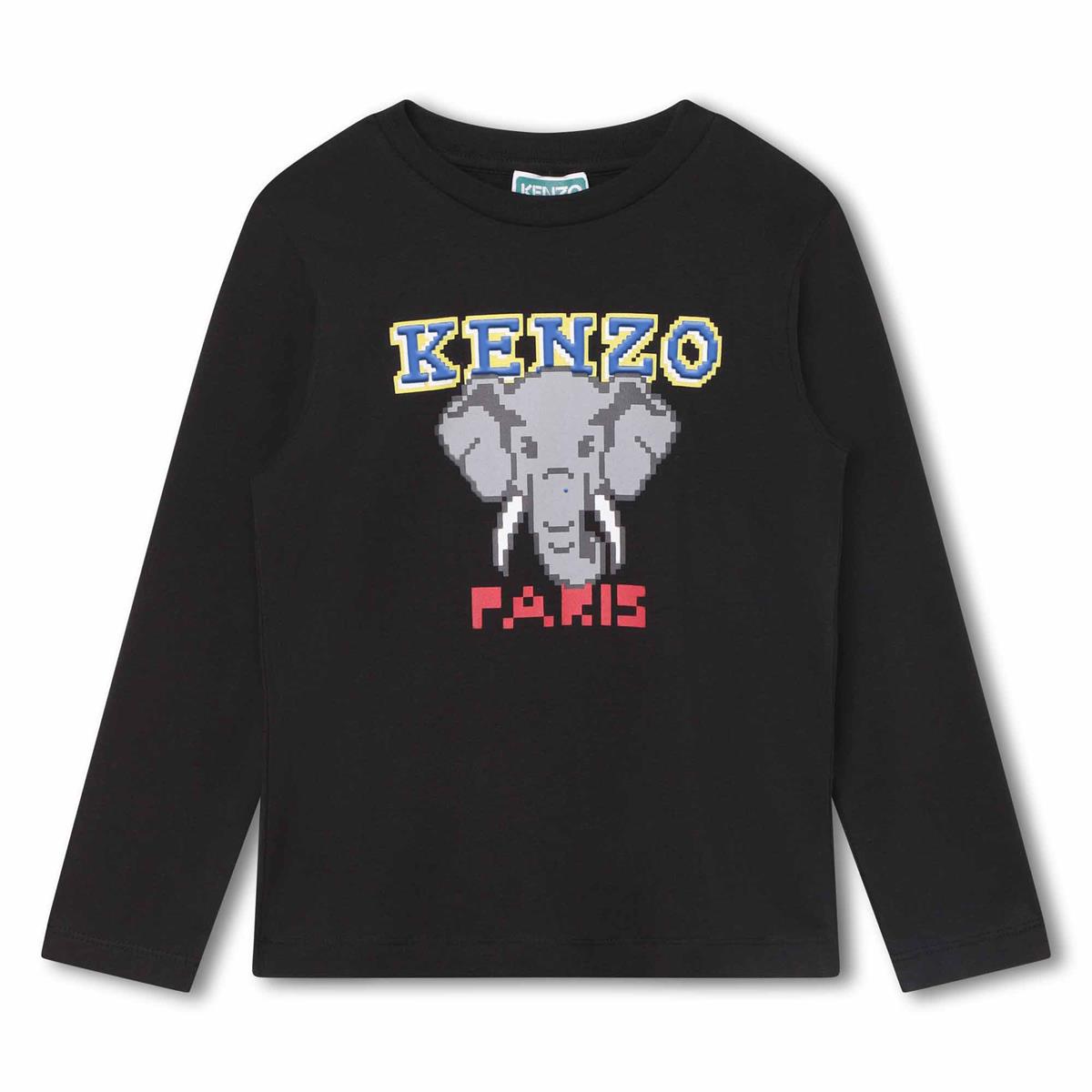 Boys Black Logo Cotton T-Shirt