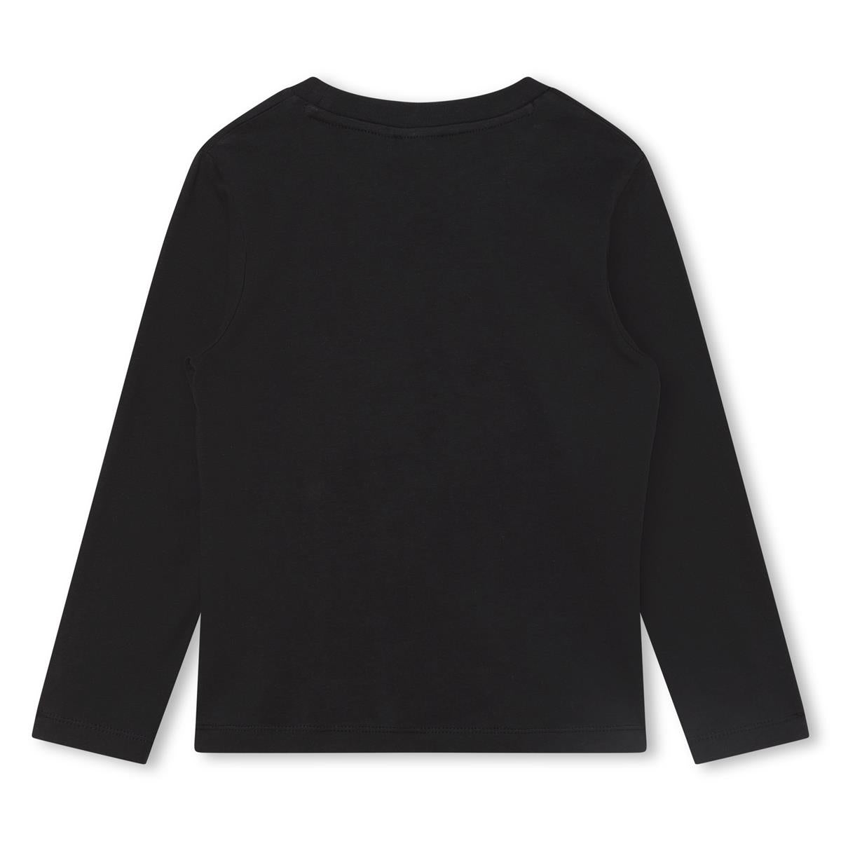 Boys Black Logo Cotton T-Shirt