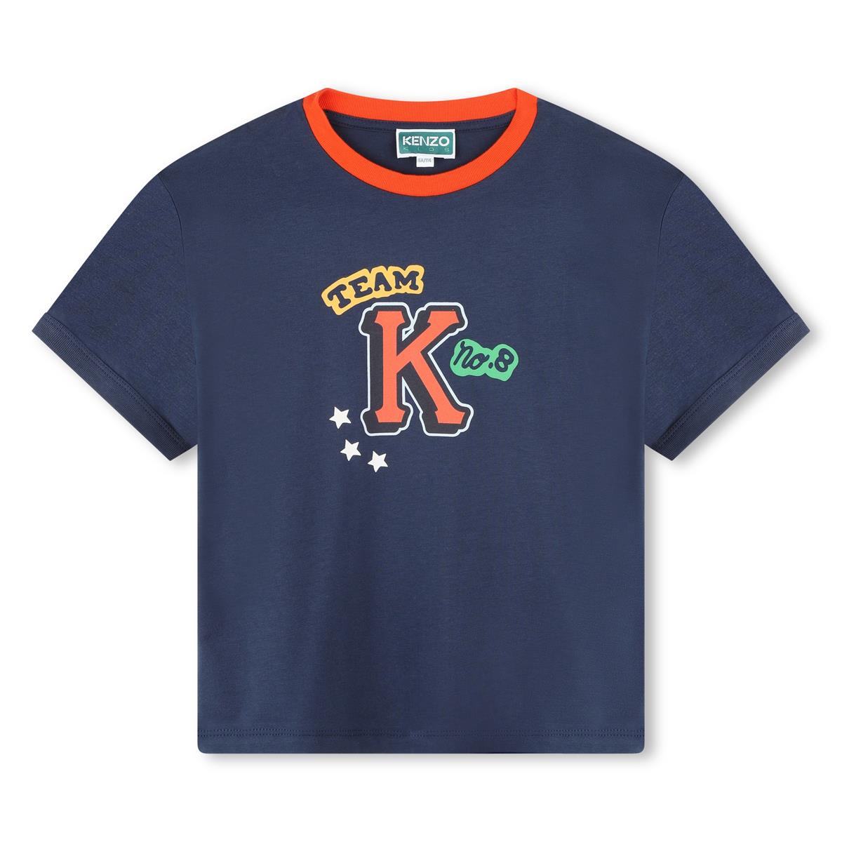 Boys Blue Logo Cotton T-Shirt