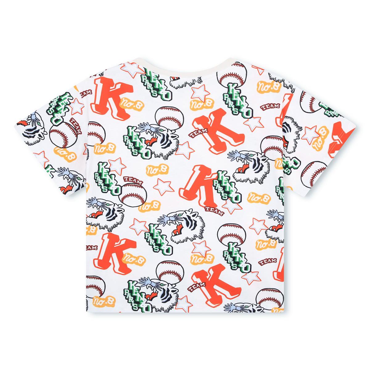 Boys White Logo Cotton T-Shirt