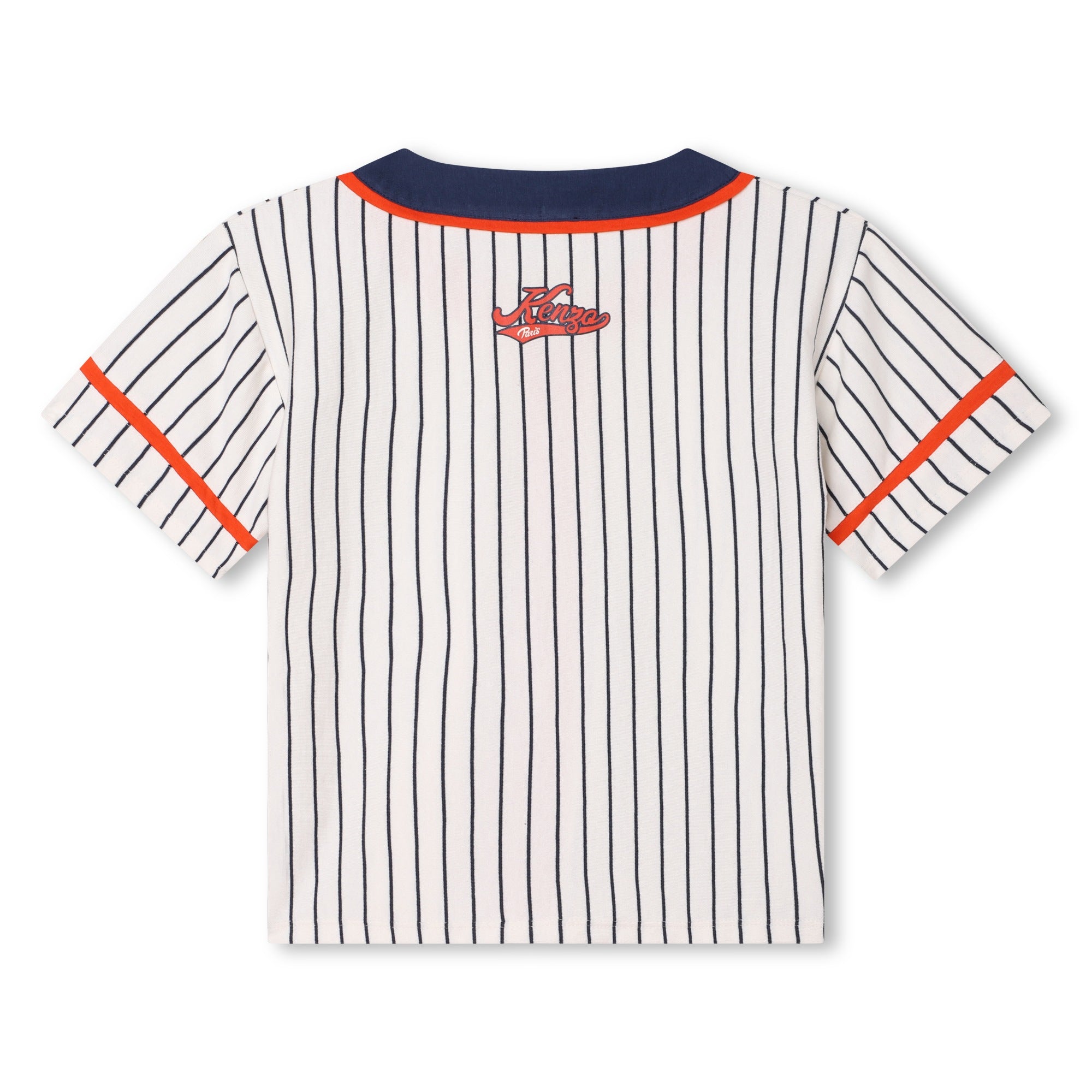 Boys White Stripes Cotton T-Shirt