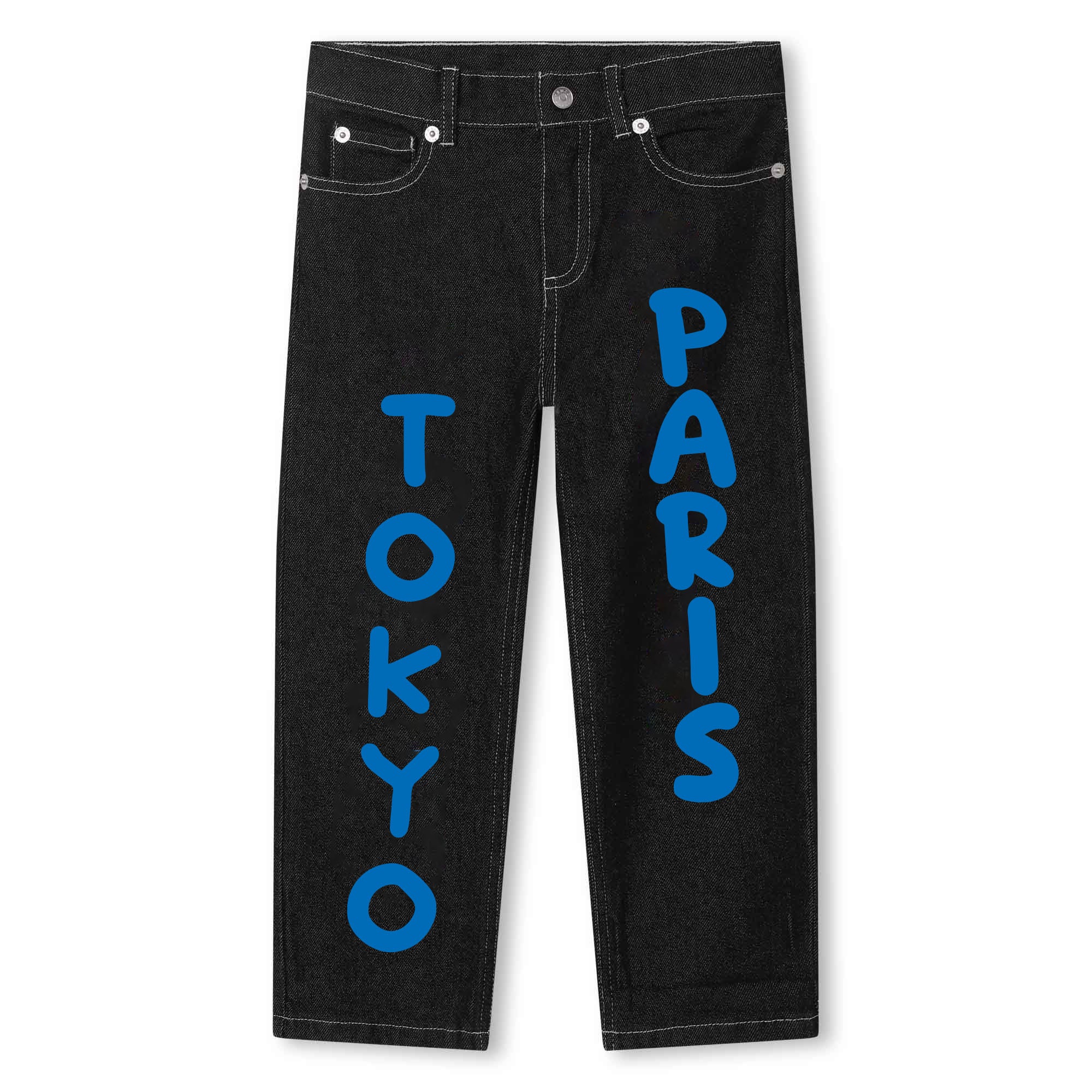 Boys & Girls Black Denim Trousers