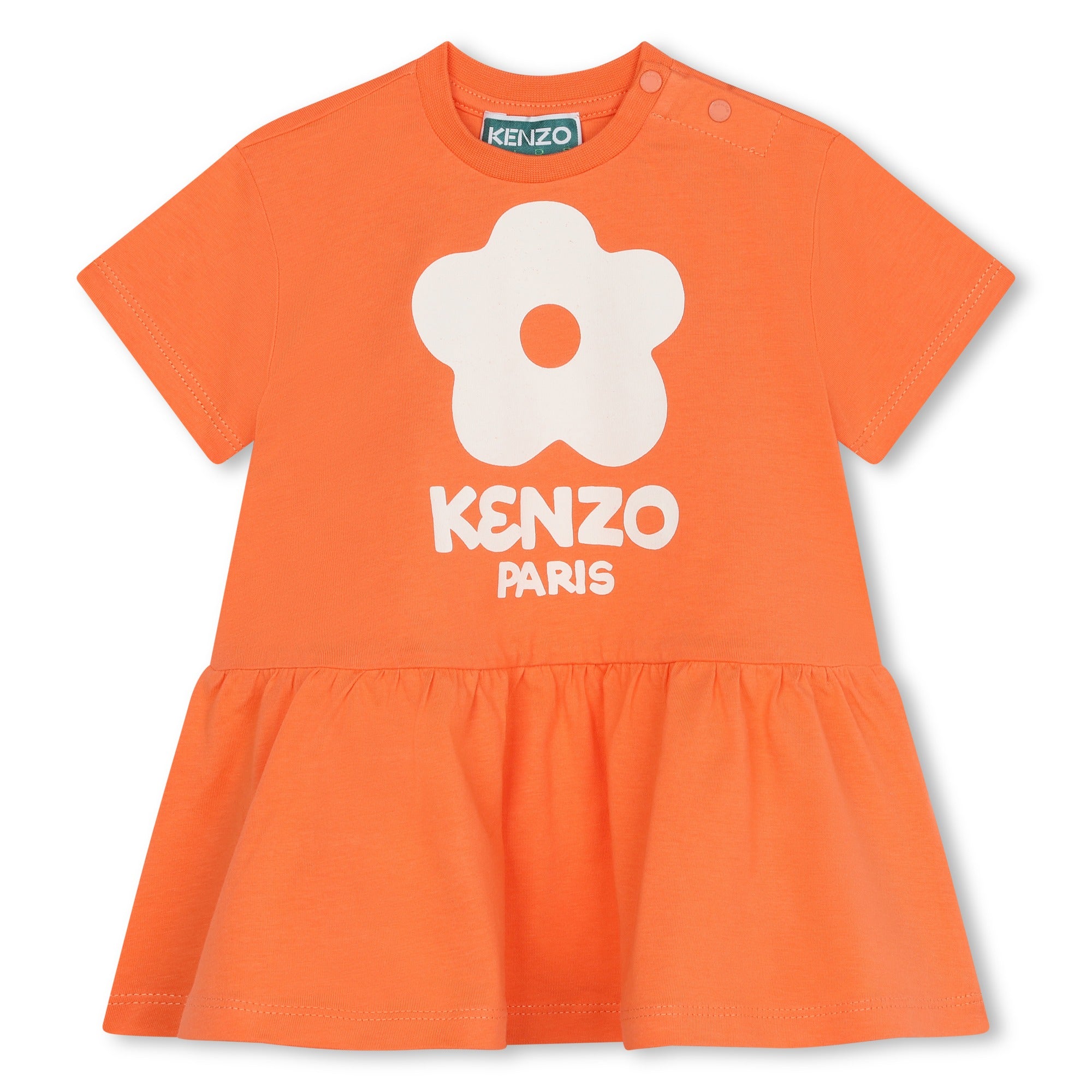 Baby Girls Orange Logo Cotton Dress