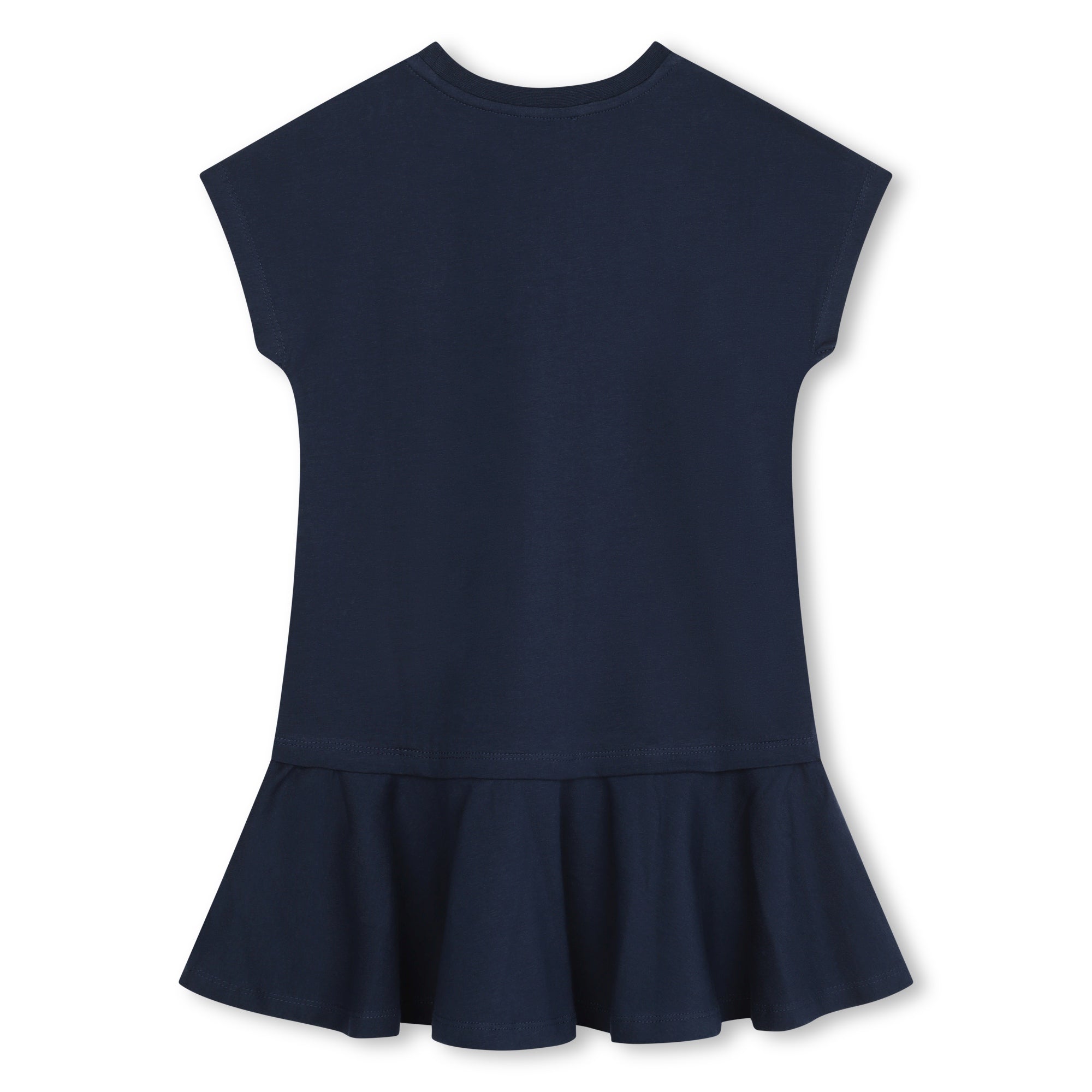 Girls Navy Logo Cotton Dress