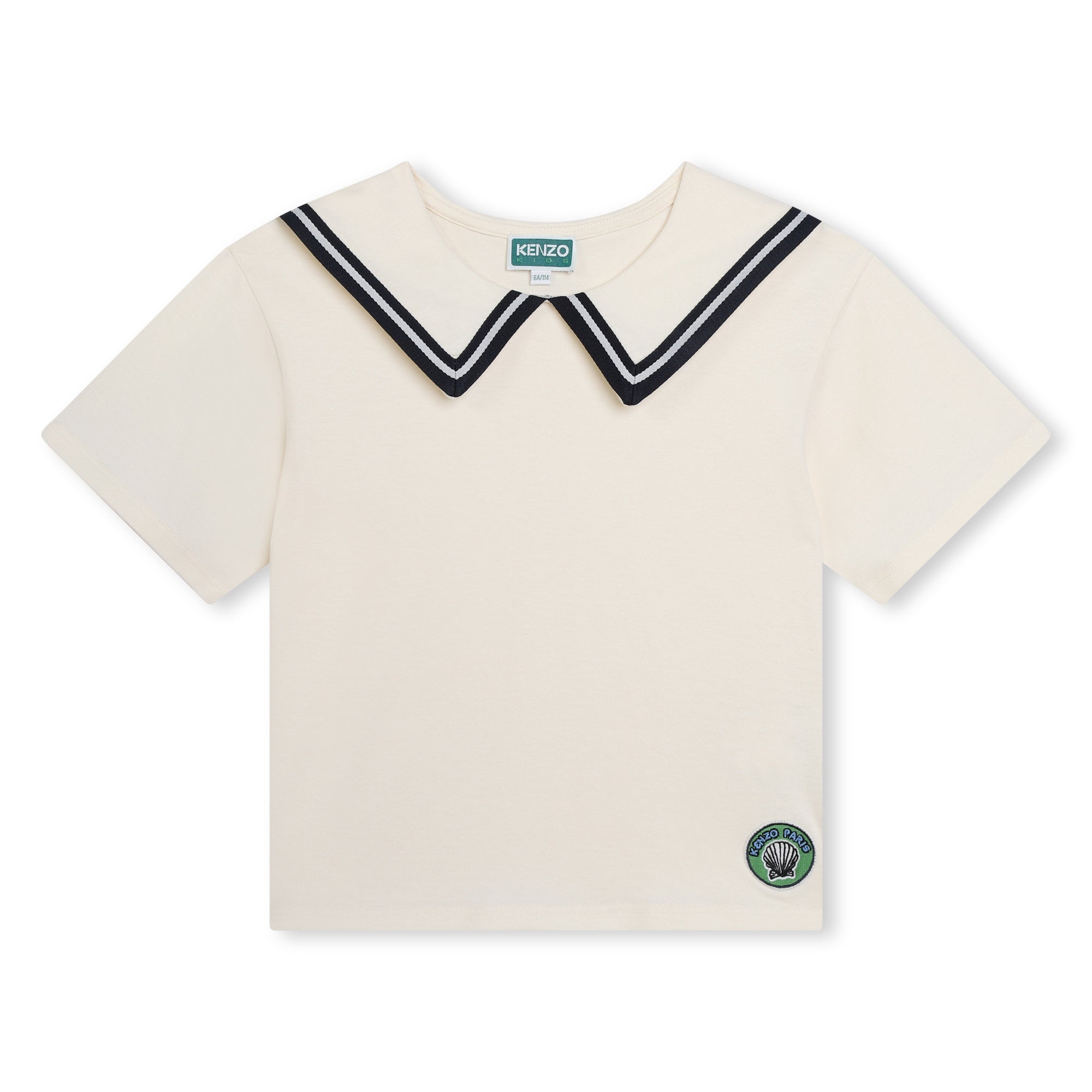 Girls White Cotton T-Shirt