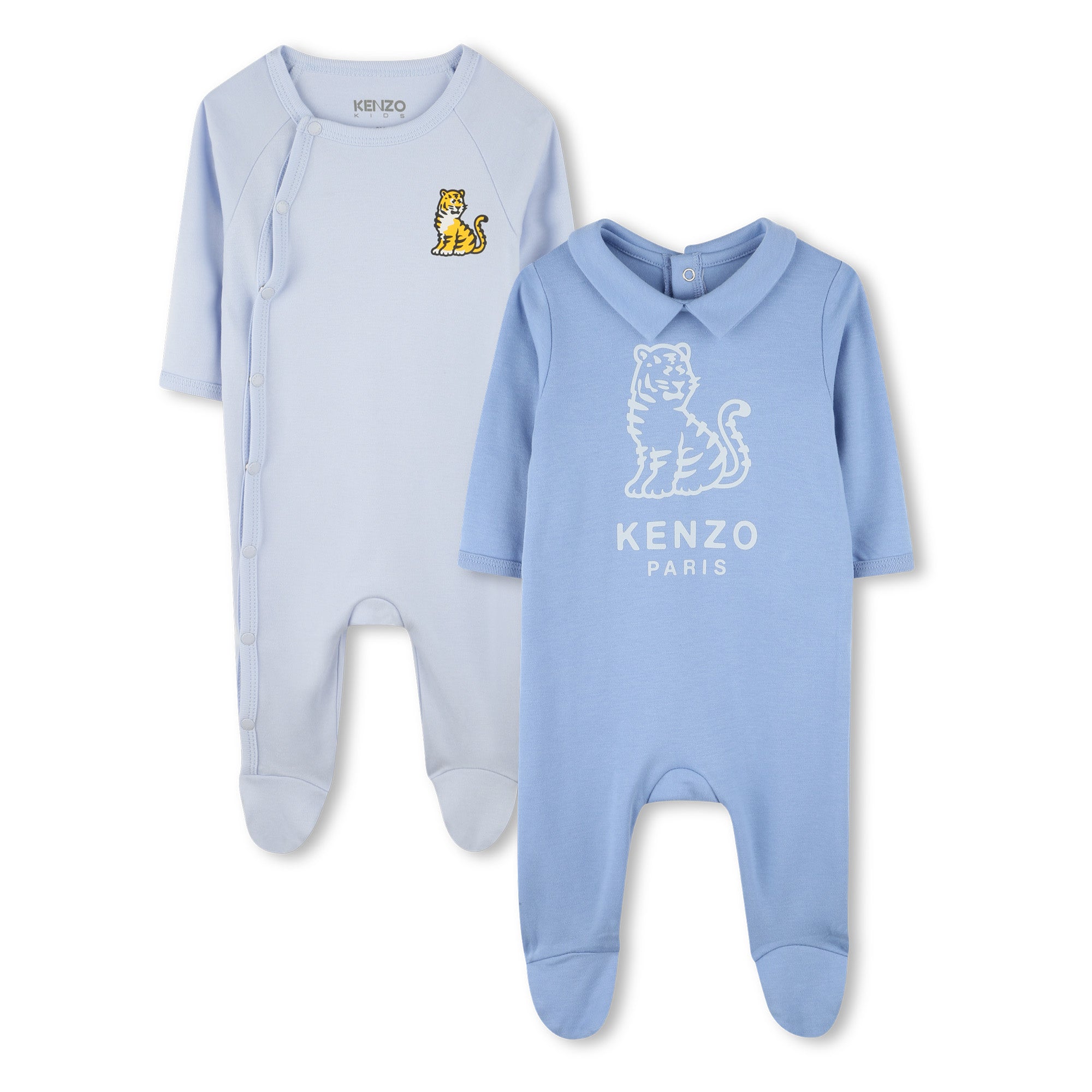 Baby Boys & Girls Blue Cotton Babysuit Gift Set(2 Pack)