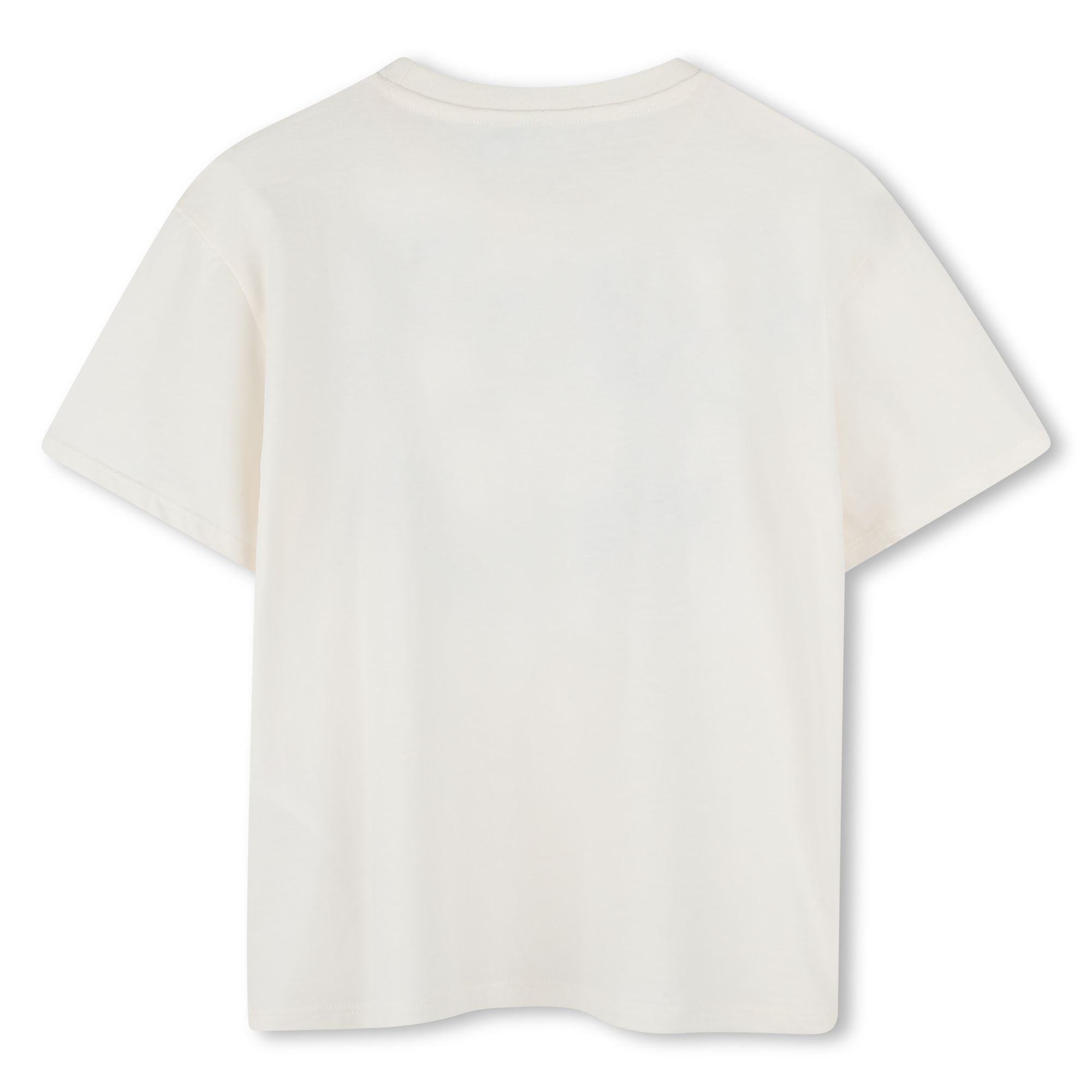 Boys & Girls Ivory Print Logo Cotton T-Shirt
