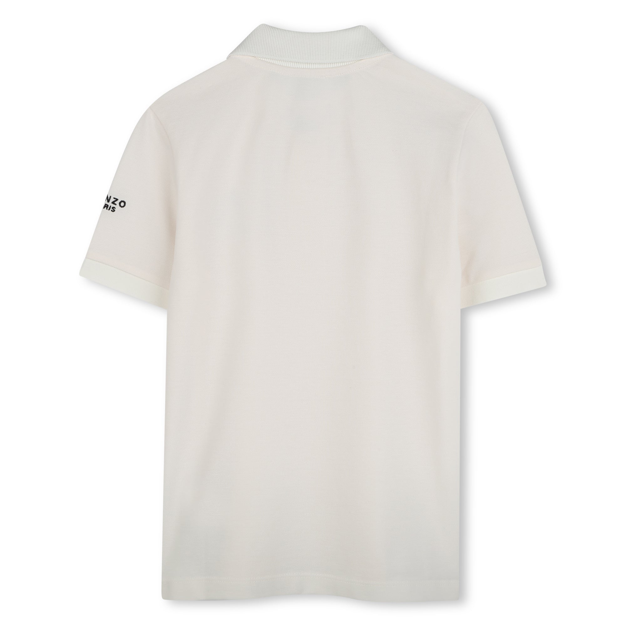 Boys & Girls White Logo Embroidery Cotton Polo Shirt