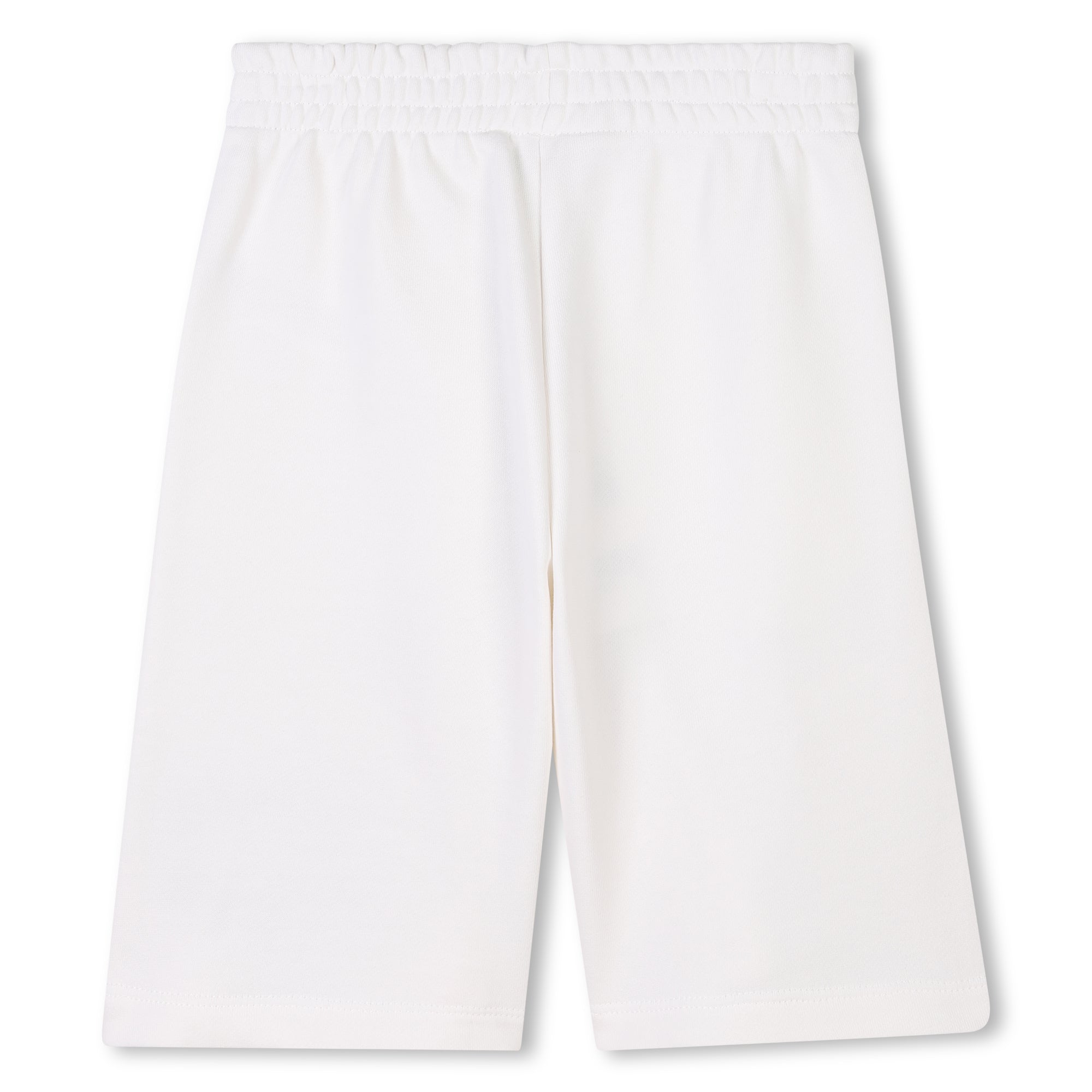 Boys & Girls White Print Logo Cotton Shorts