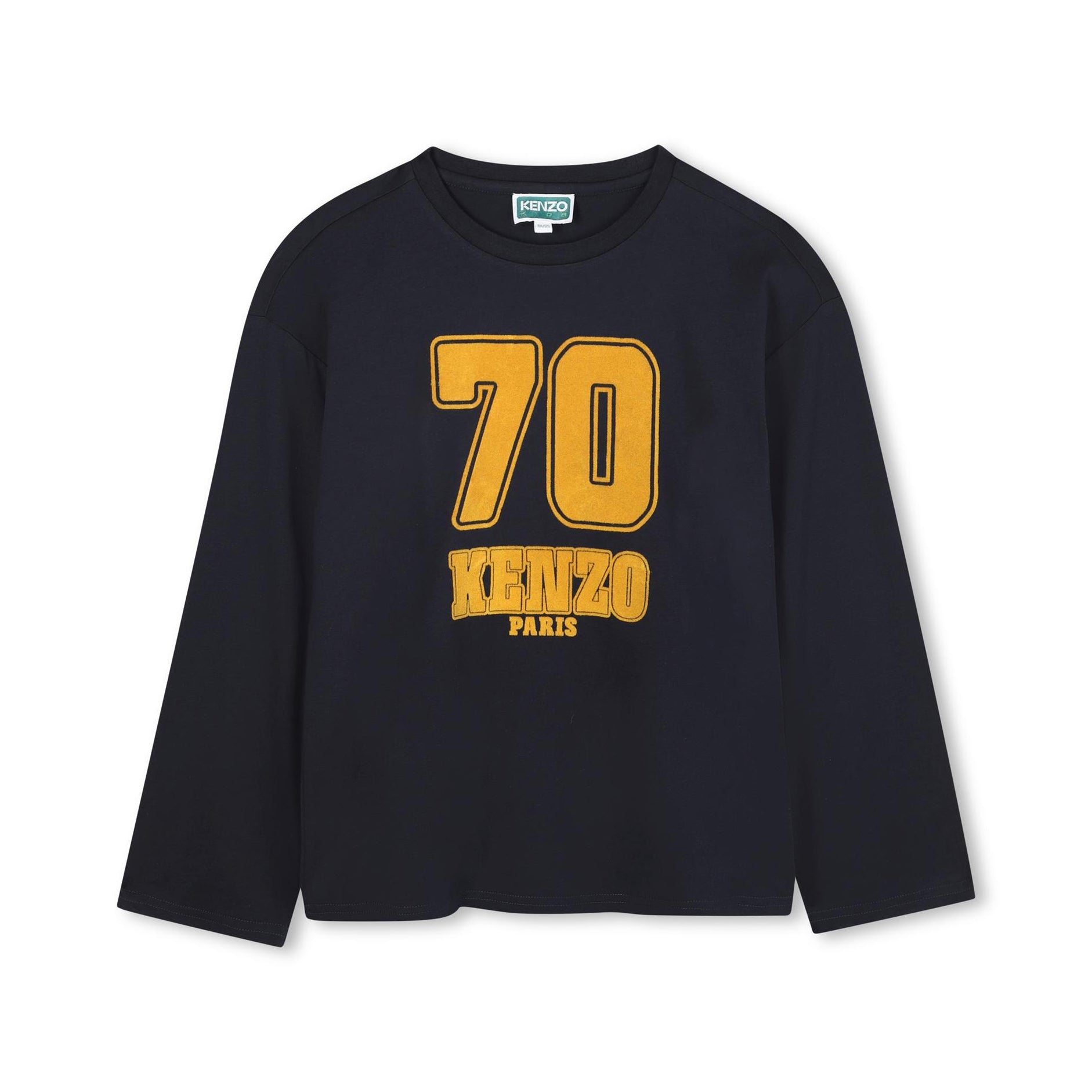 Boys Dark Blue Printed Cotton T-Shirt