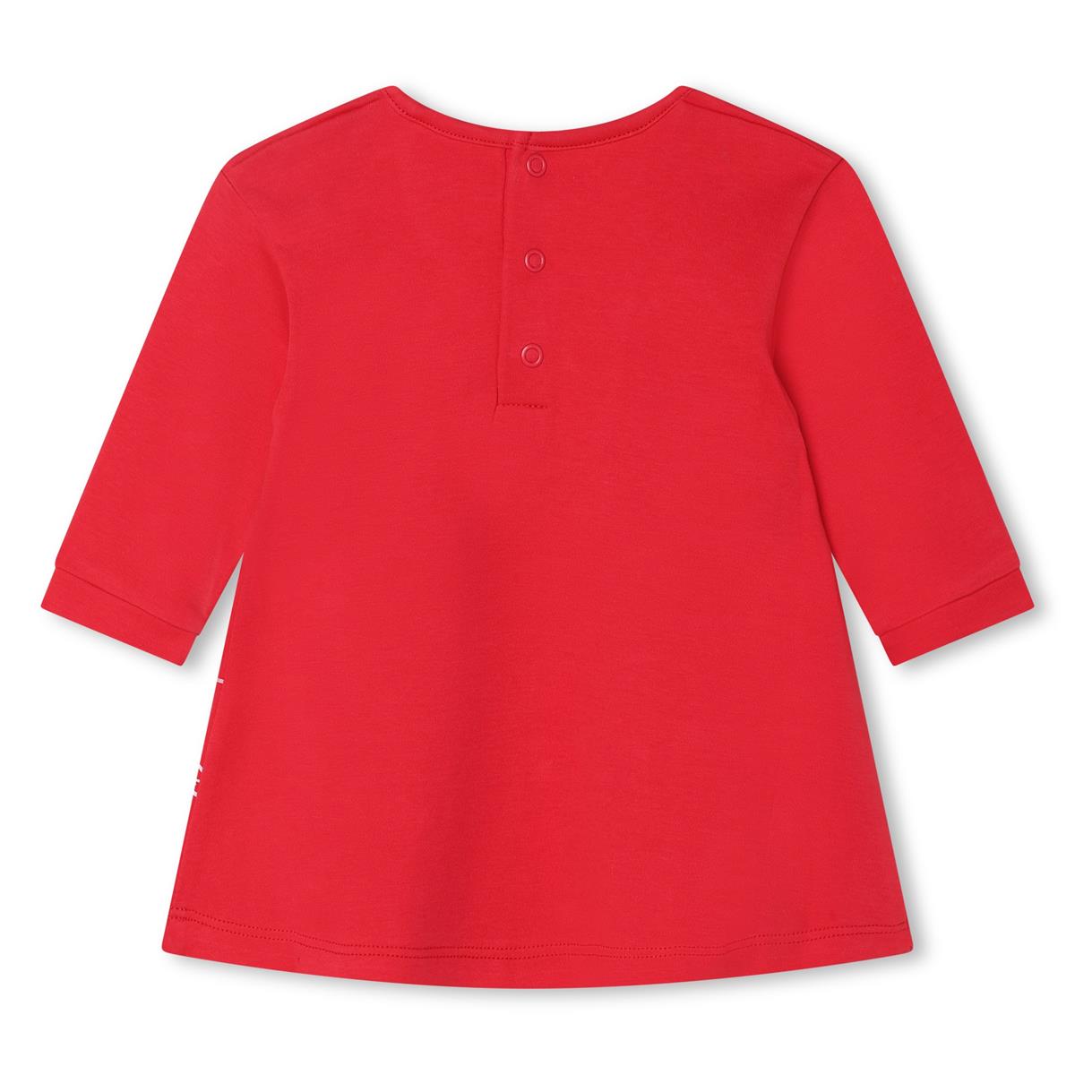 Baby Girls Red Printed Cotton Dress