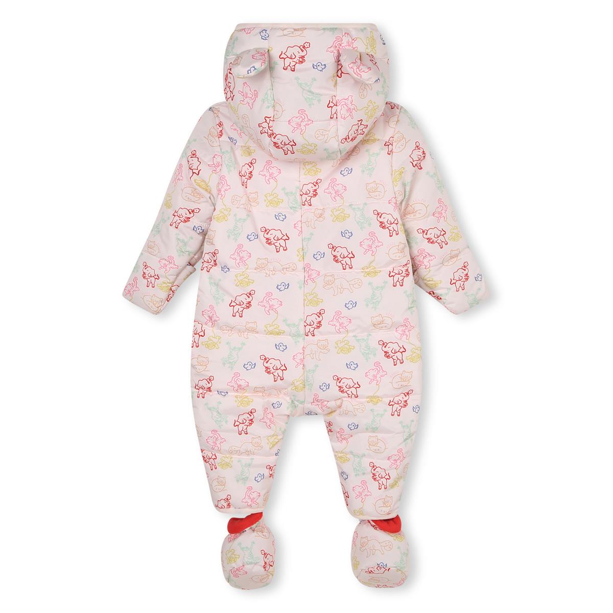 Baby Girls Pink Floral Padded Babysuit