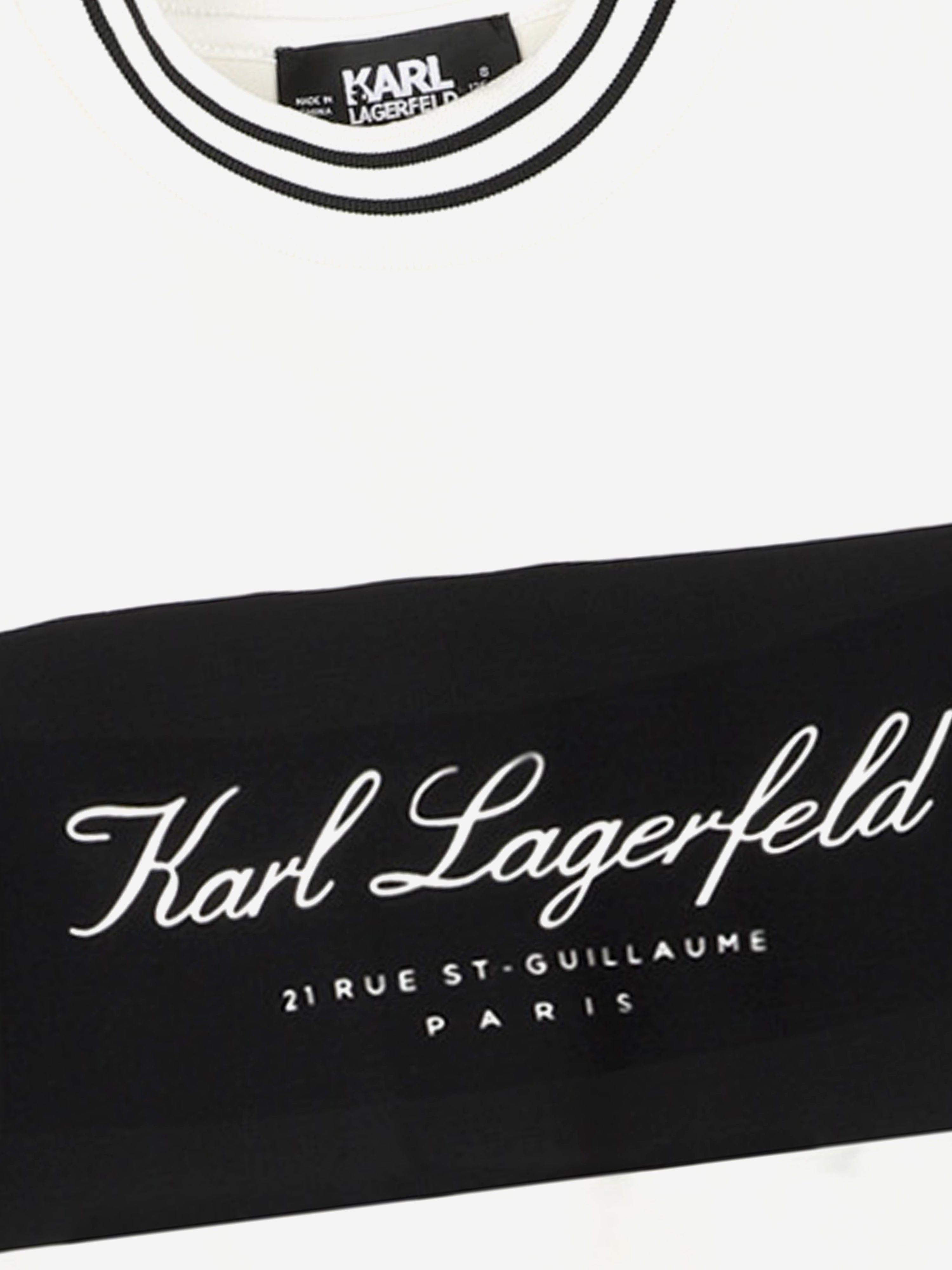Karl Lagerfeld Girls Mixed Fabric Milano Dress in Multicolour