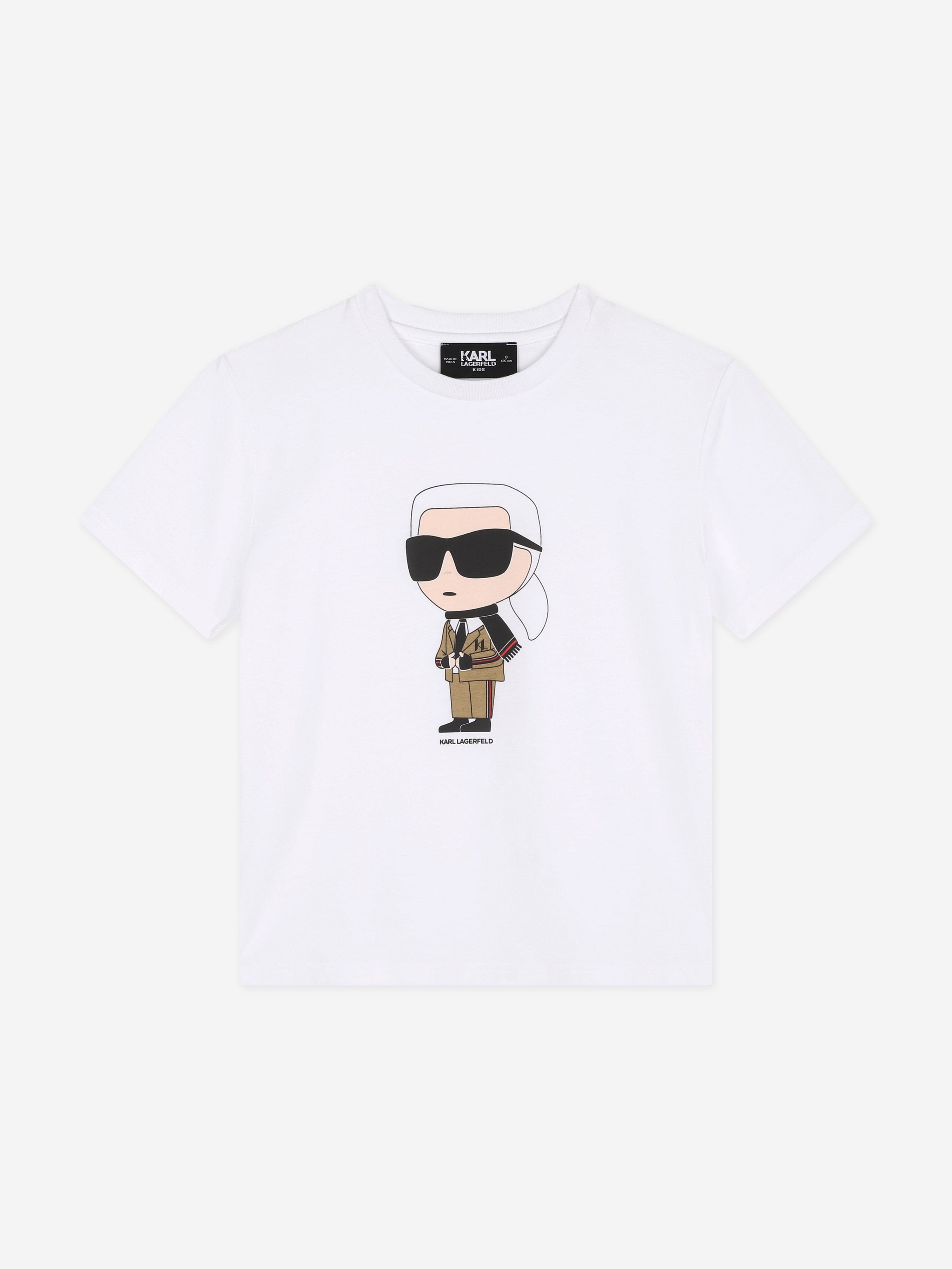Karl Lagerfeld Boys Karl Ikonic Print T-Shirt in White