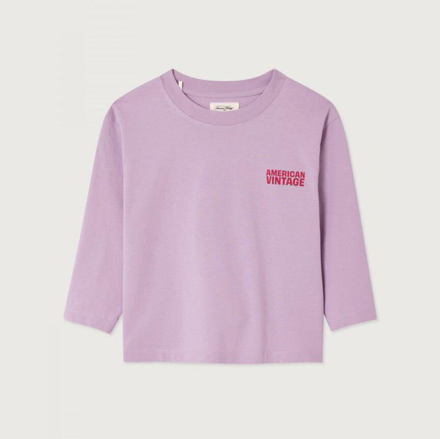 Boys & Girls Light Purple Logo Cotton T-Shirt