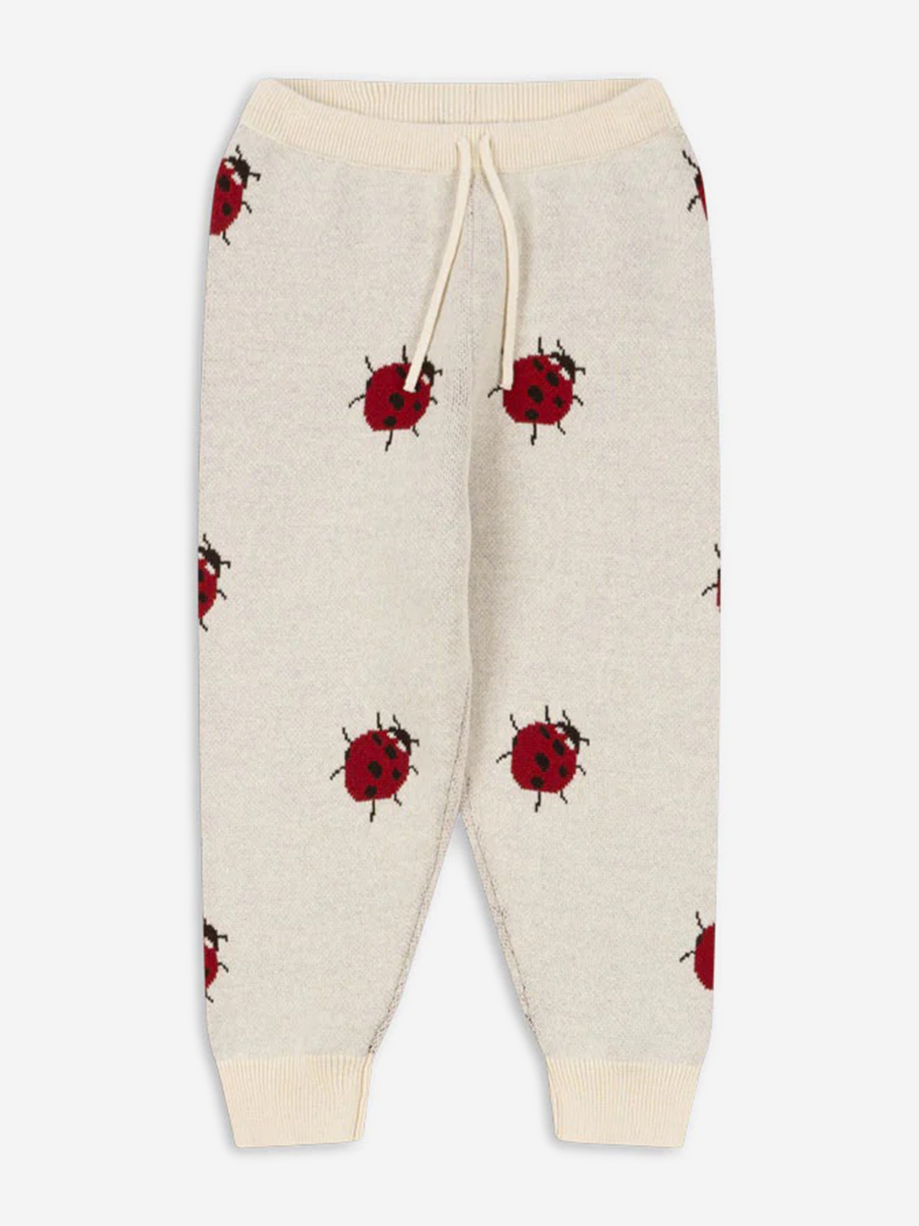 Girls Lapis Ladybug Knit Pants in Ivory