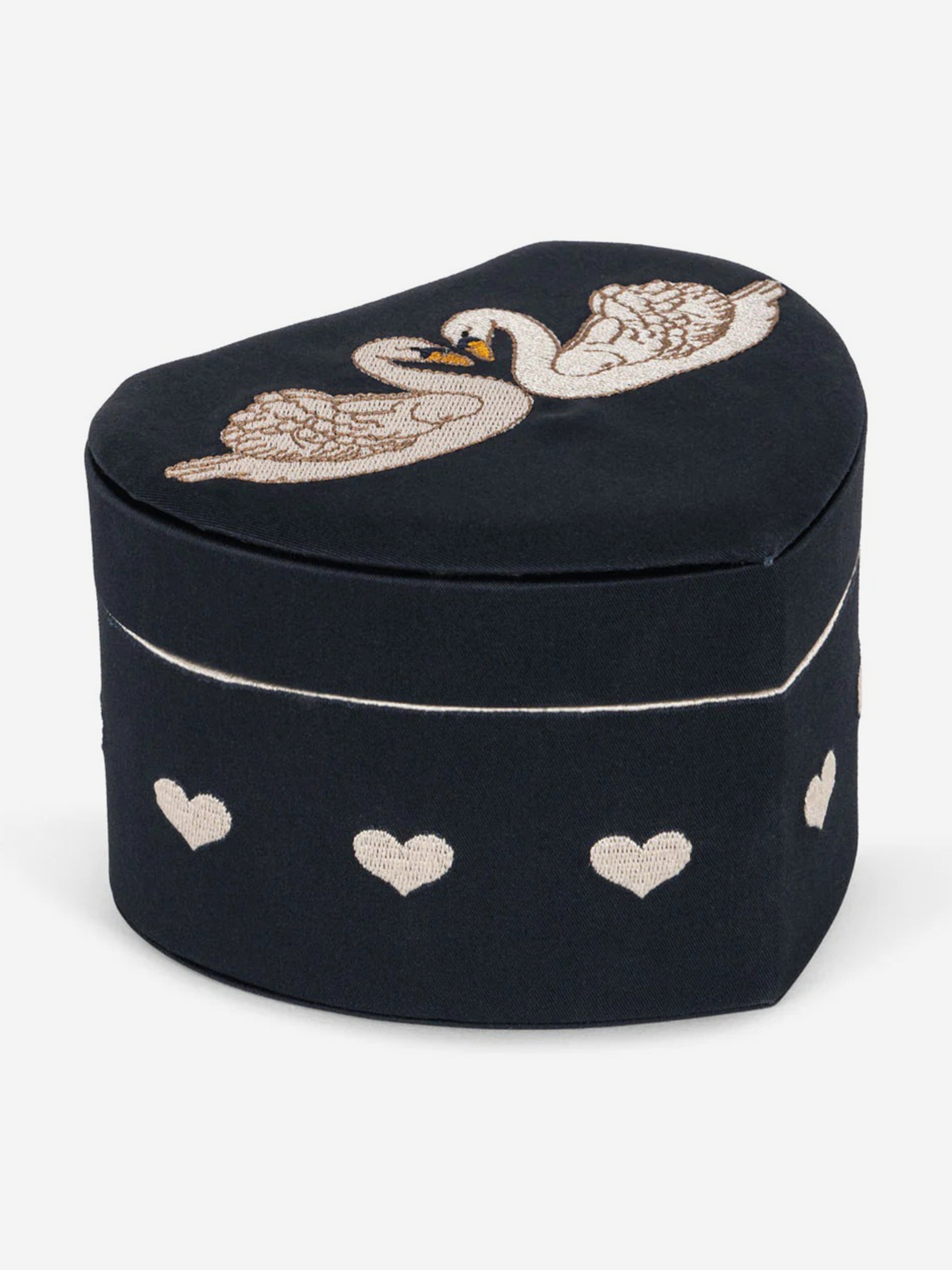 Baby Swan Treasure Box in Navy