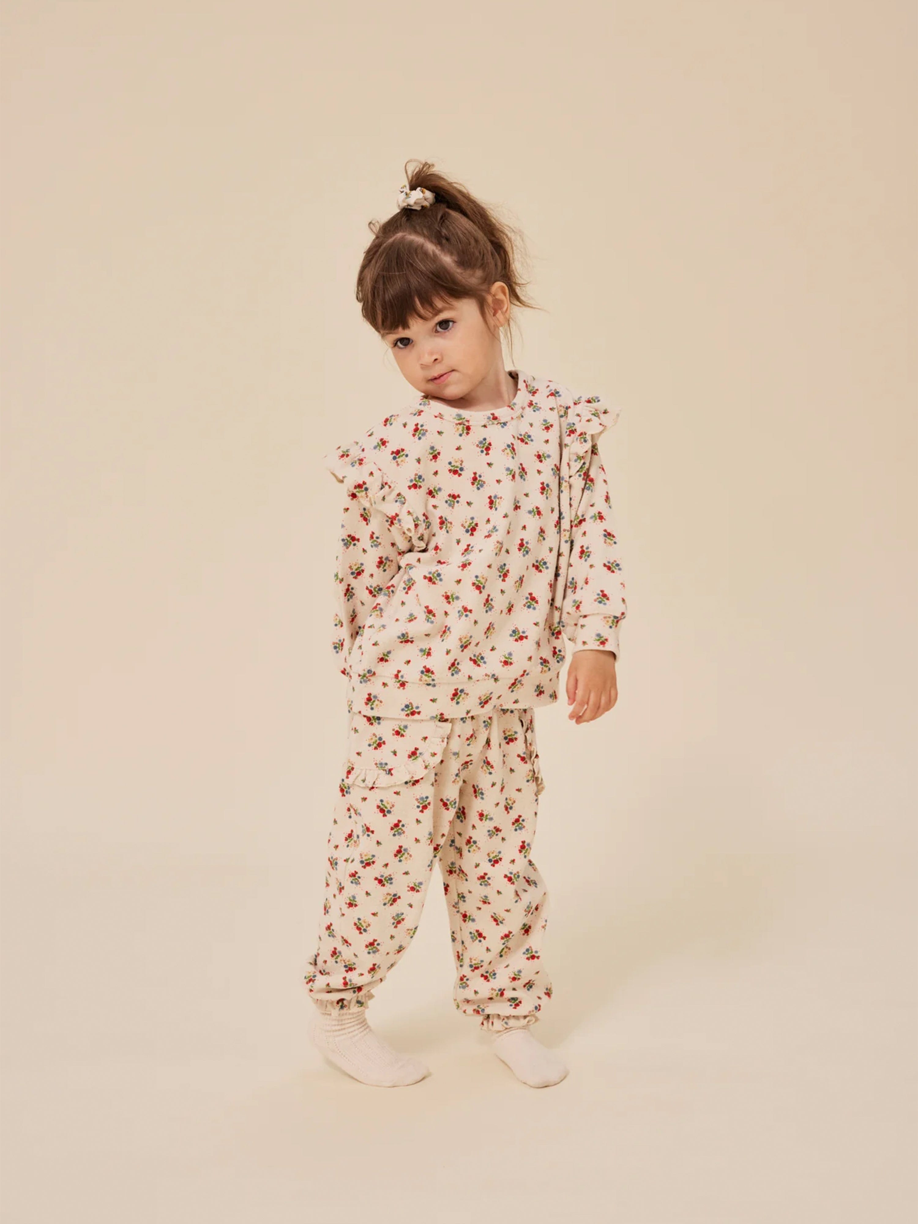Konges Sløjd Girls Floral Itty Frill Joggers in Multicolour
