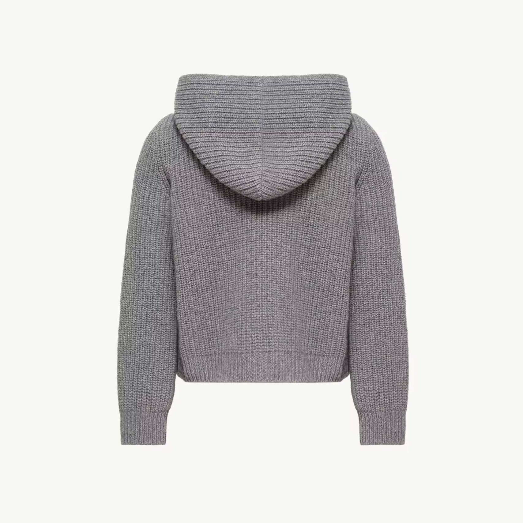 Girls Grey Padded Down Zip-Up Cardigan