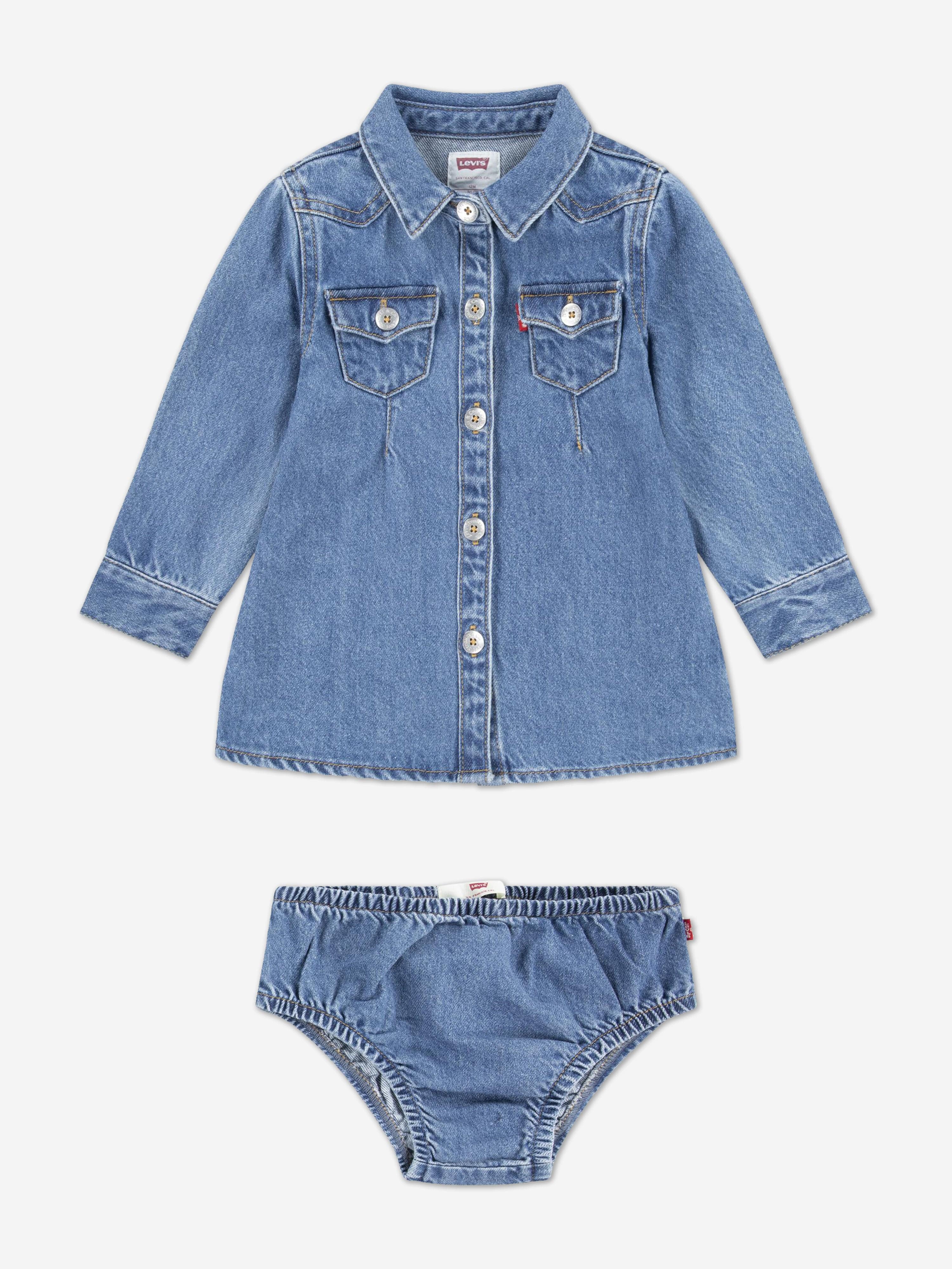 Baby Girls Out West Denim Dress in Blue