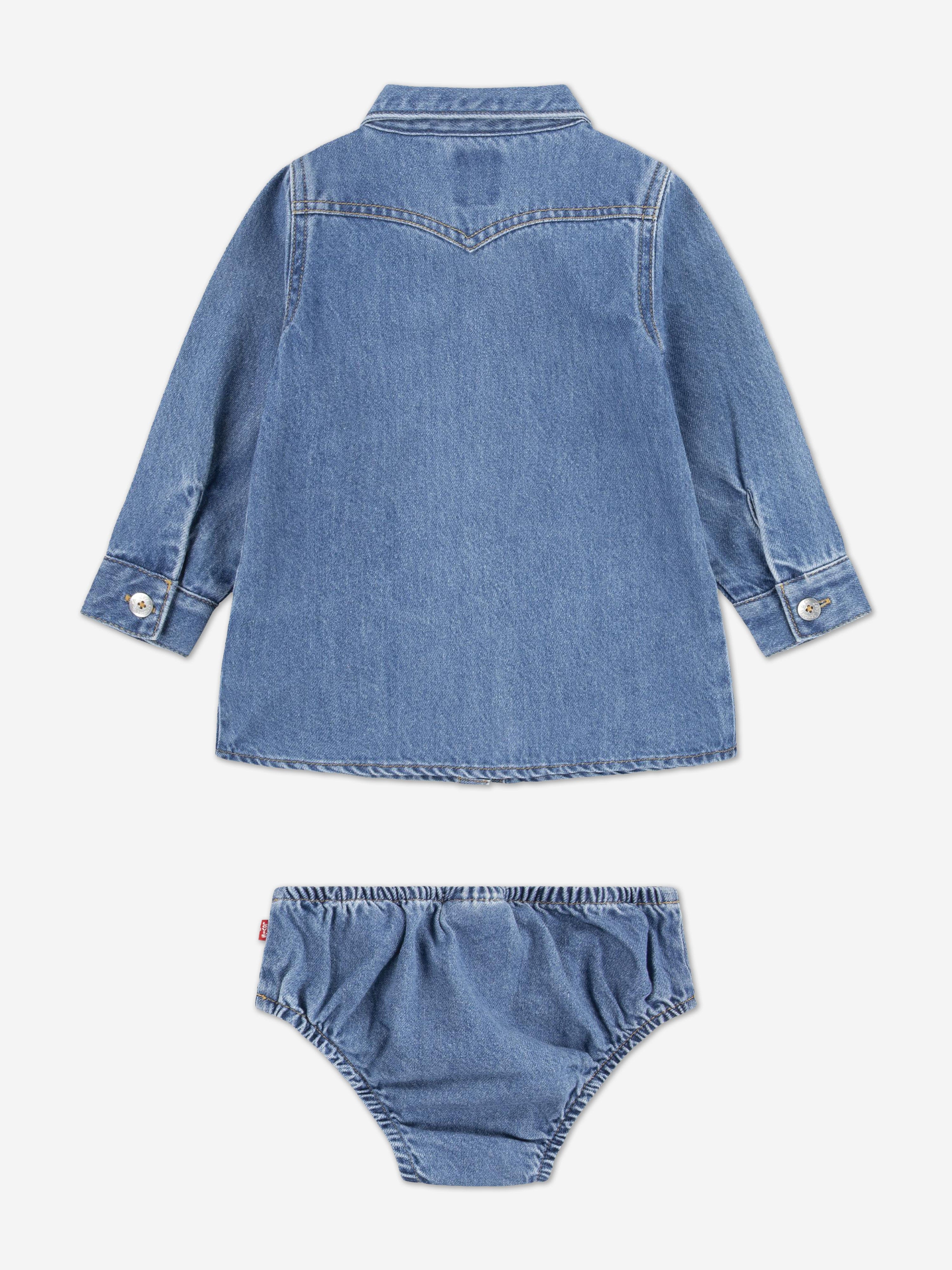 Baby Girls Out West Denim Dress in Blue