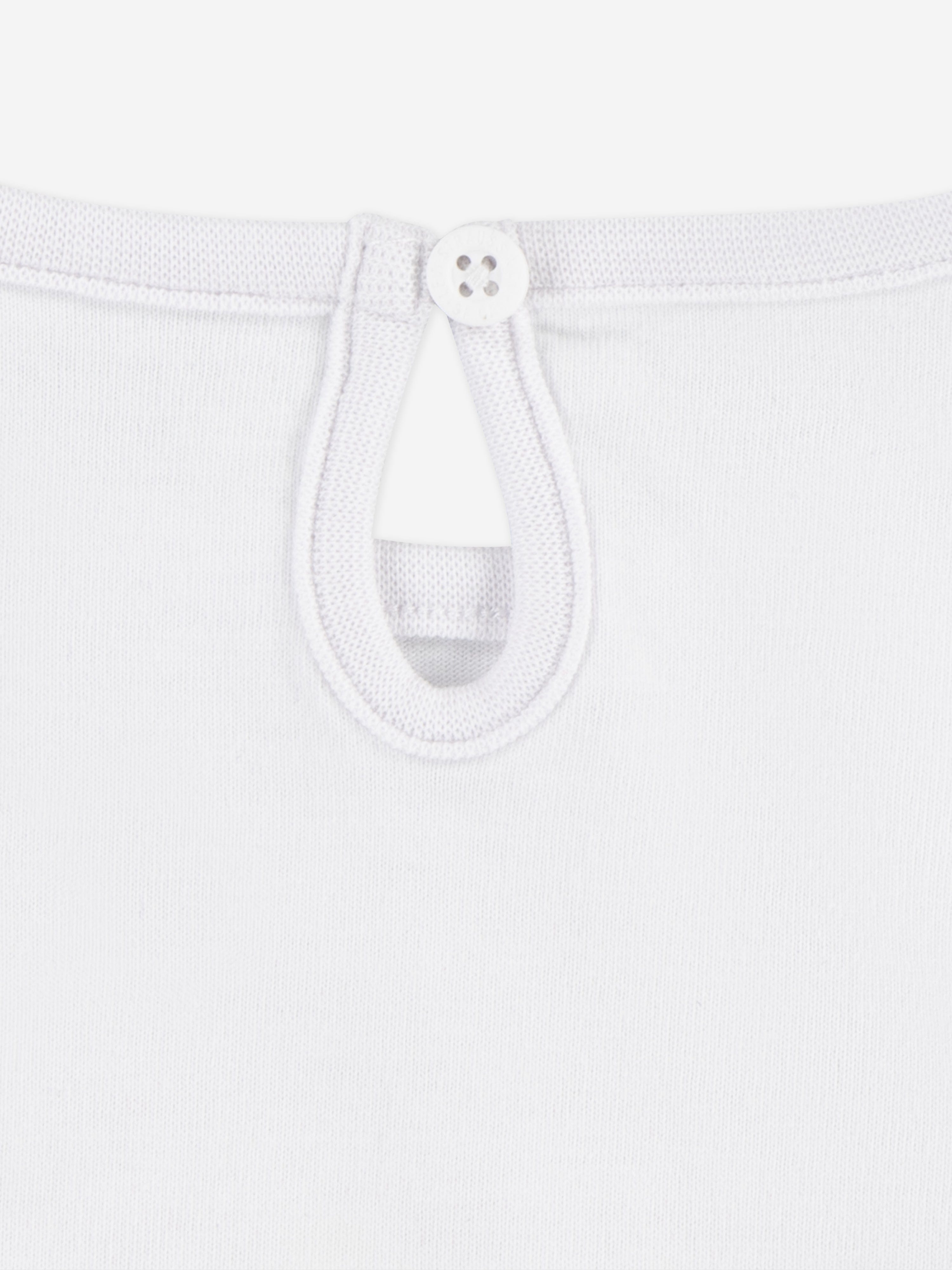 Baby Girls Long Sleeve Puff Detail Top in White