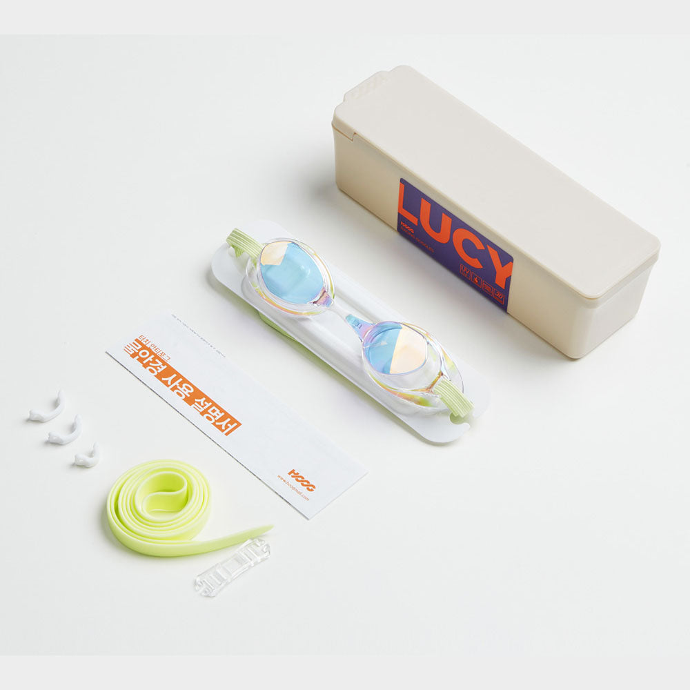 Adult Light Green No Rubber Ring Racing Goggles(LUCY_CLGY)
