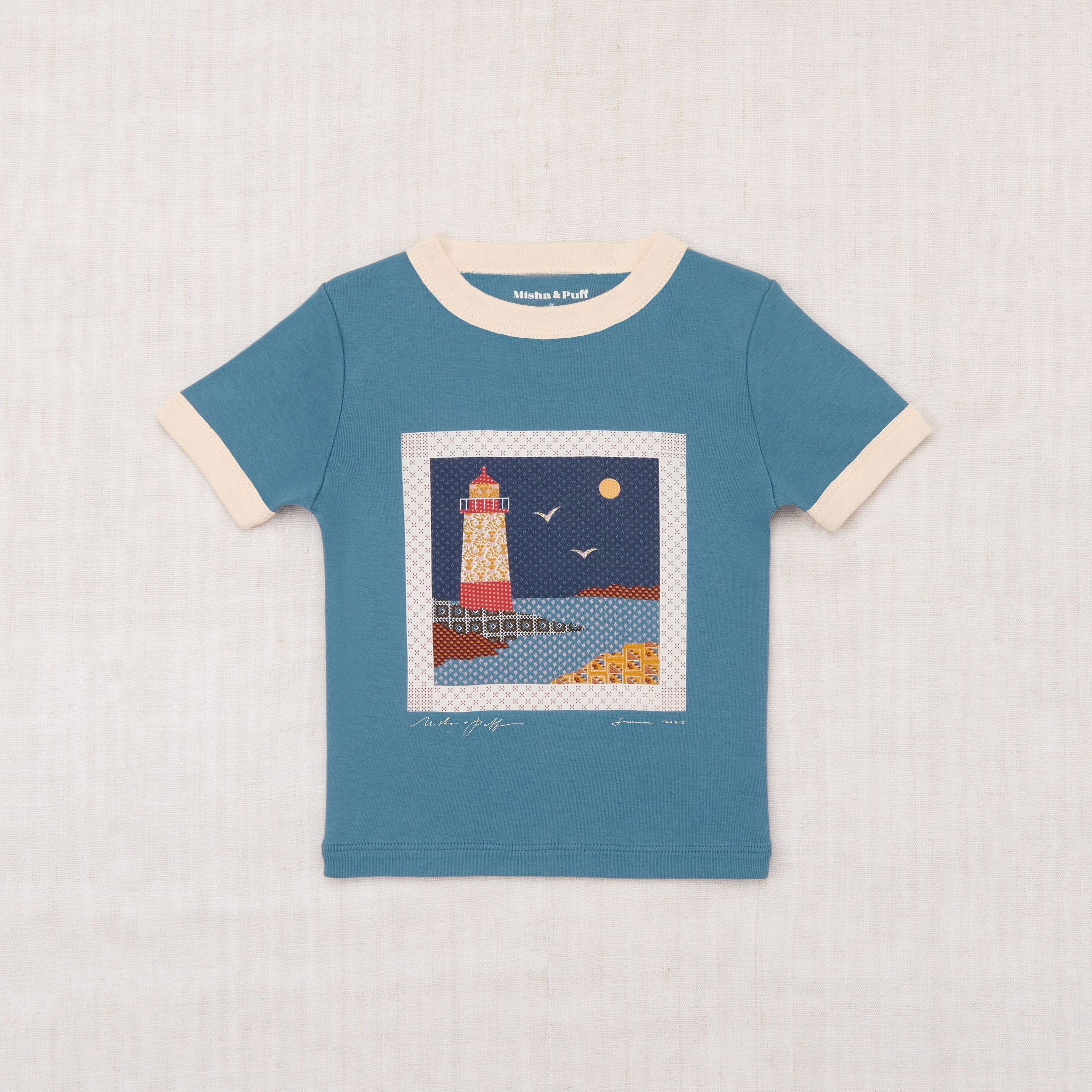 Boys & Girls Blue Printed Cotton T-Shirt