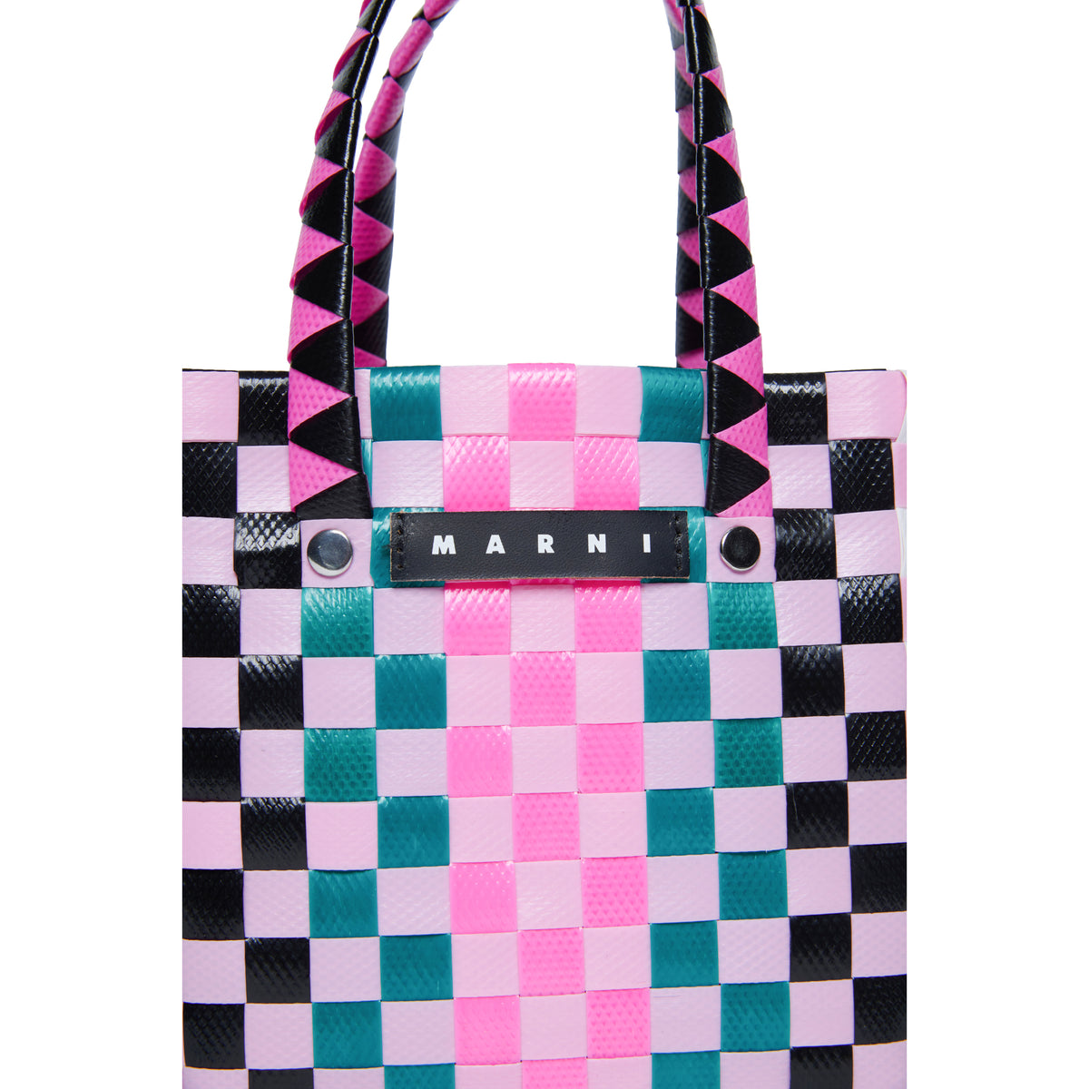 Sac à main tissé multicolore pour filles (H x l x P : 14x14x9cm)