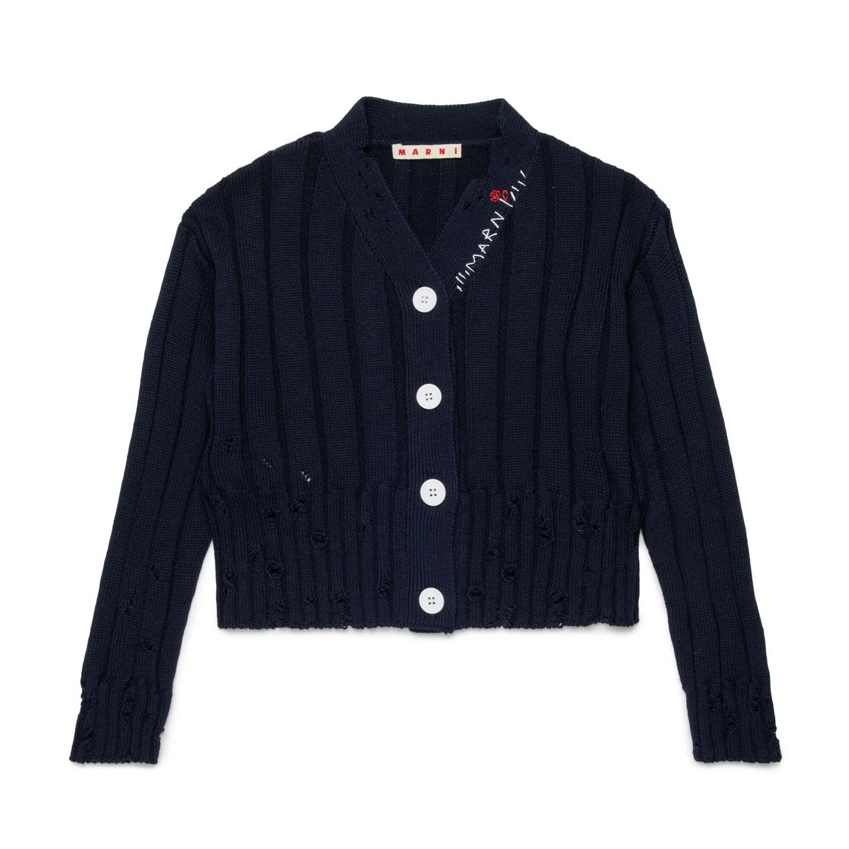 Girls Navy Cotton Cardigan