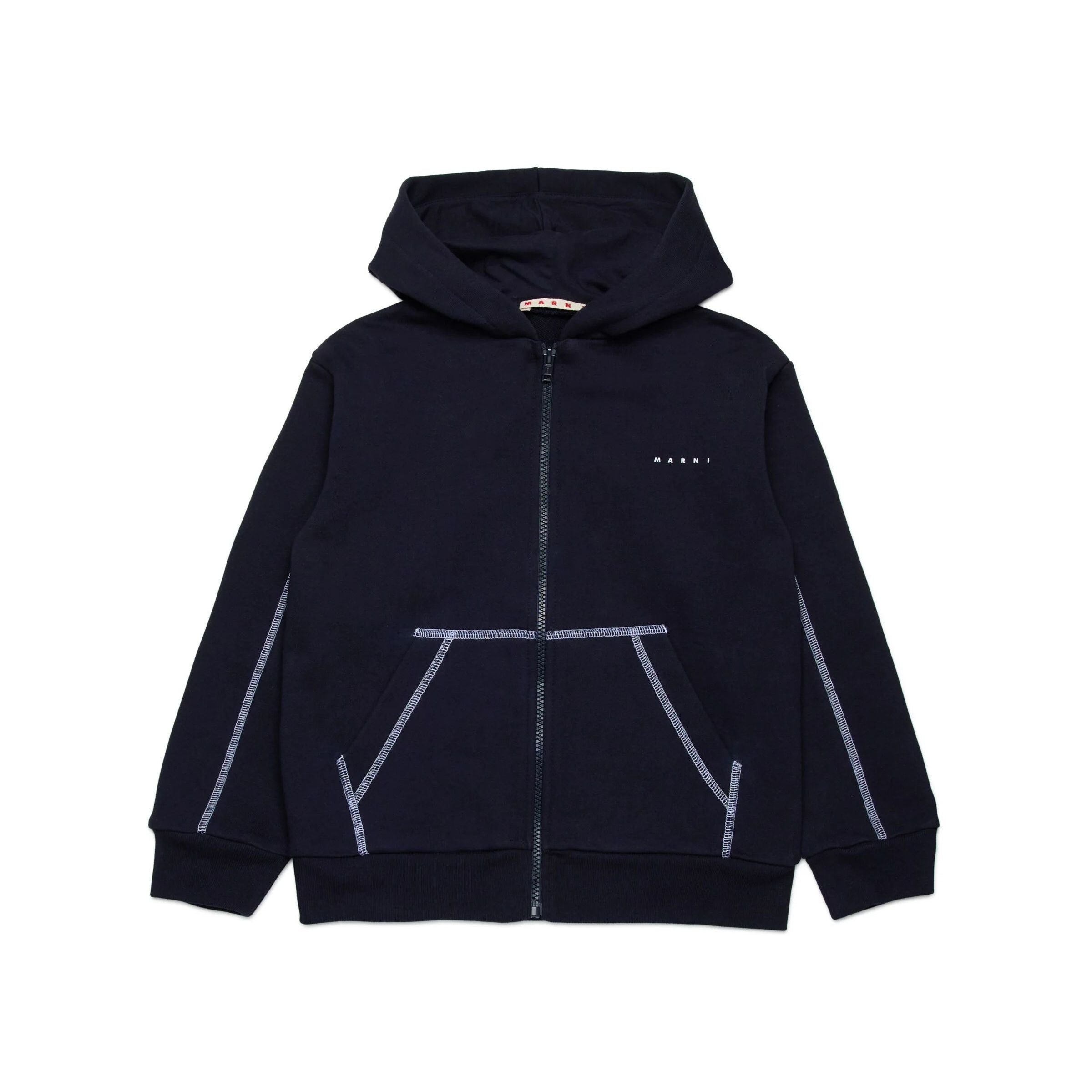 Boys & Girls Navy Cotton Zip-Up Top
