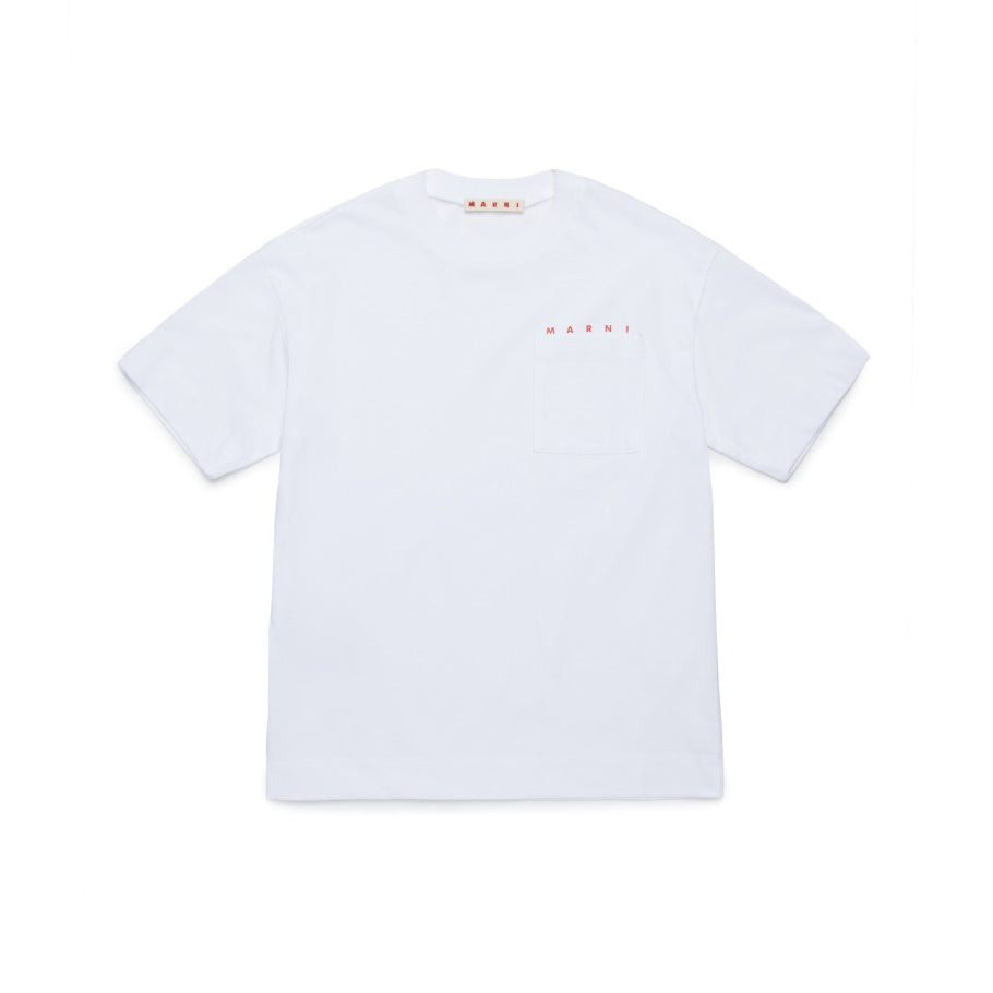 Boys & Girls White Logo Cotton T-Shirt
