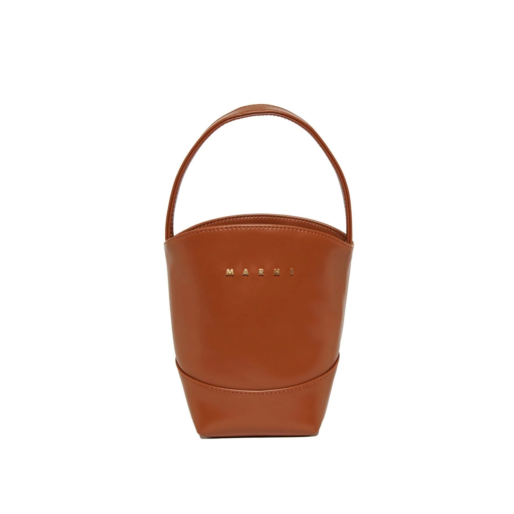 Brown Flower Basket handbag(H19 x W16 x D10cm)