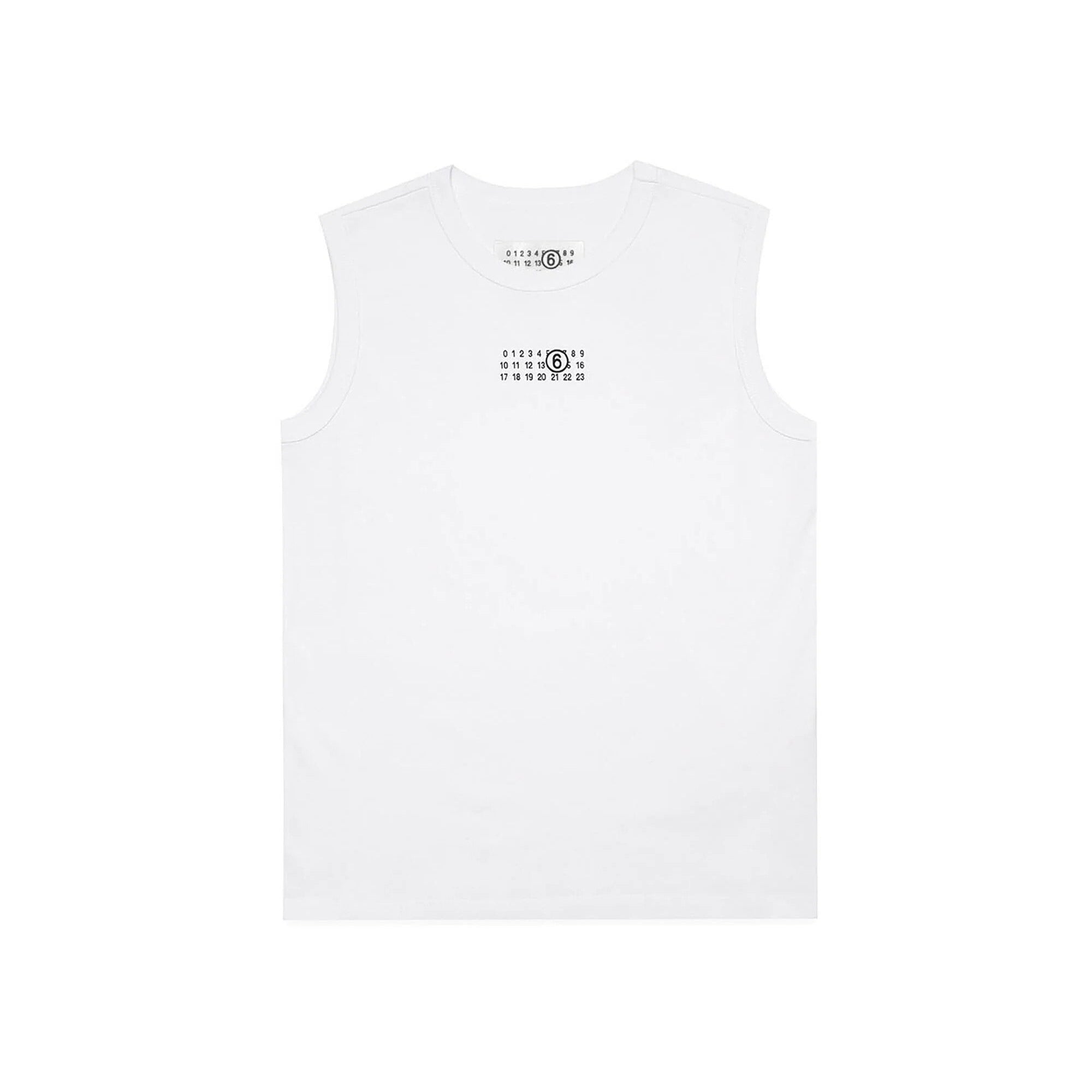 Boys & Girls White Printed Logo Cotton Vest