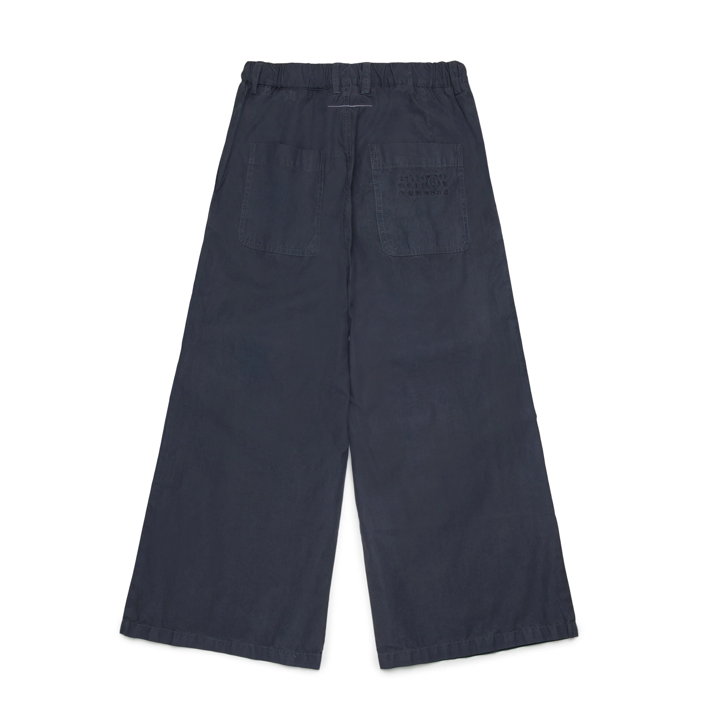 Girls Grey Embroidered Logo Cotton Trousers