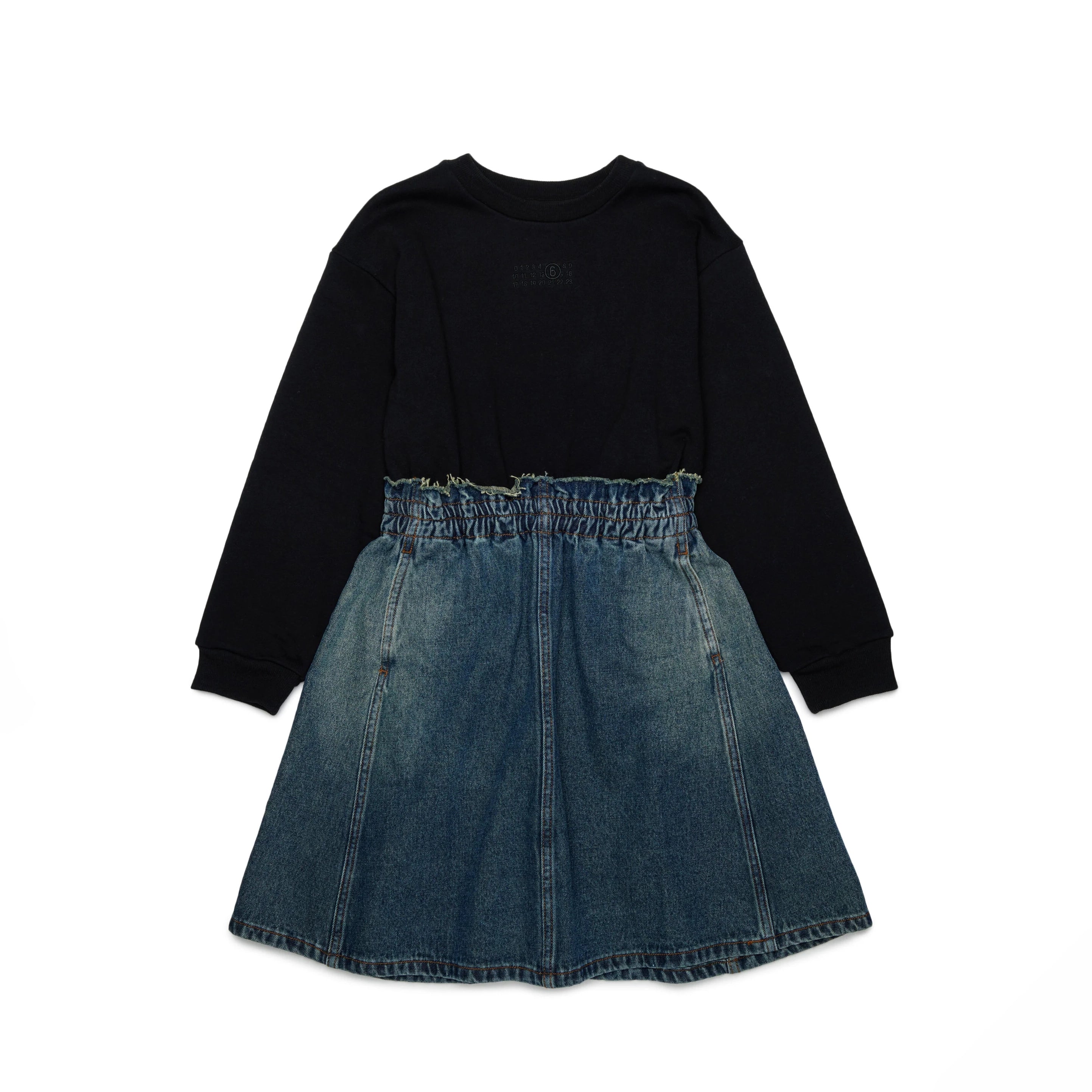 Girls Black & Blue Denim Dress