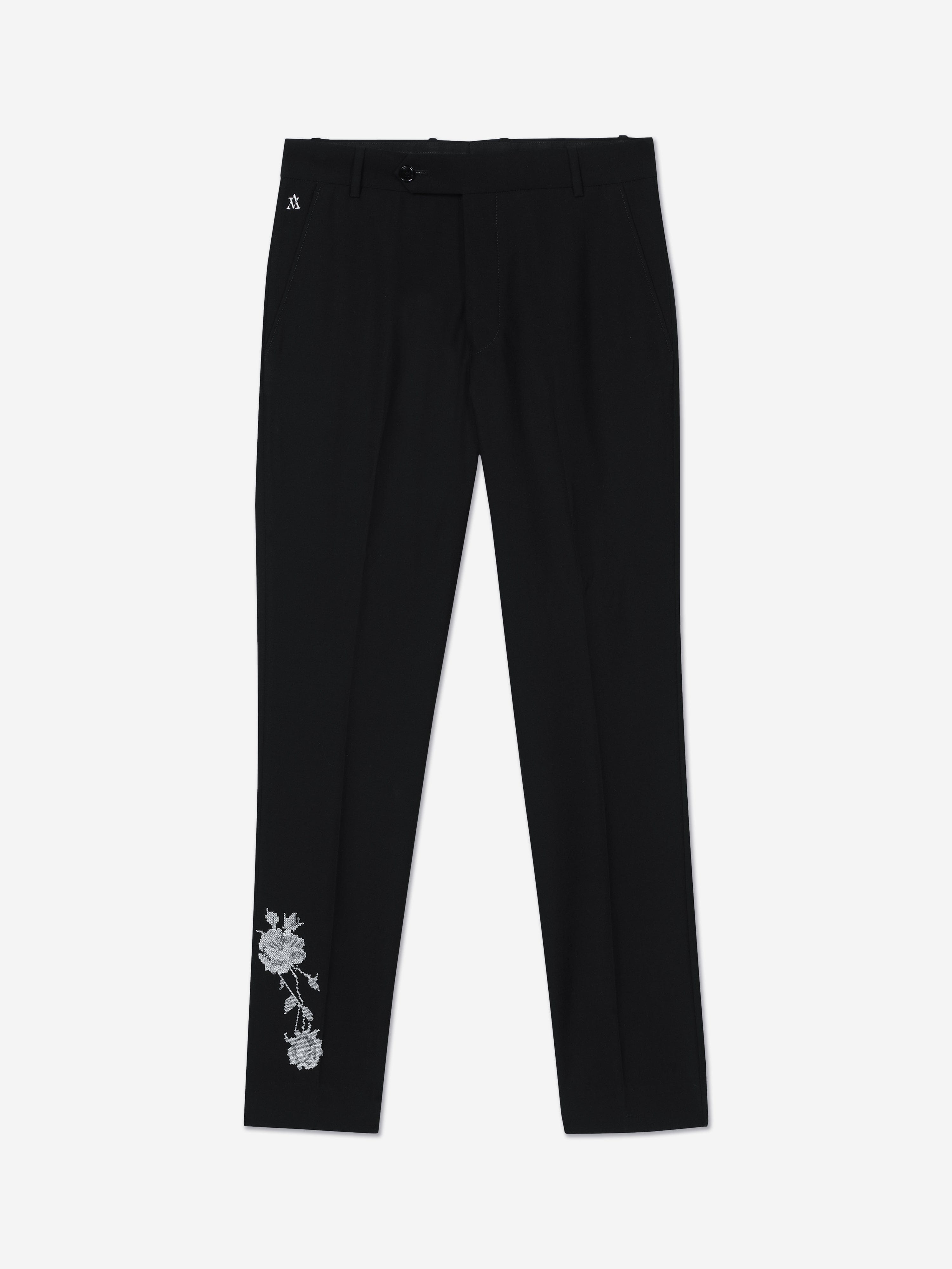 Boys Floral Lucien Trousers in Black
