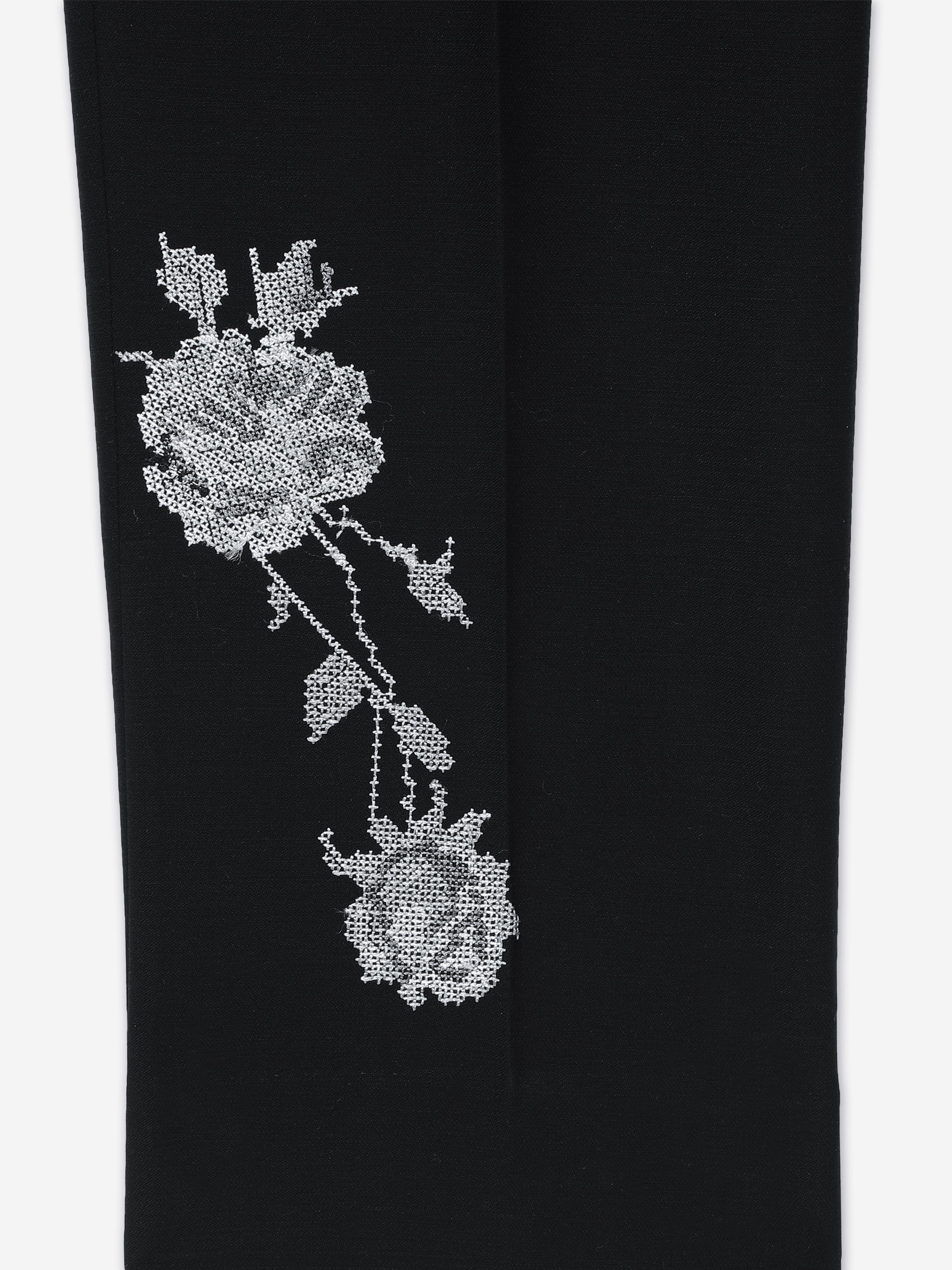 Boys Floral Lucien Trousers in Black