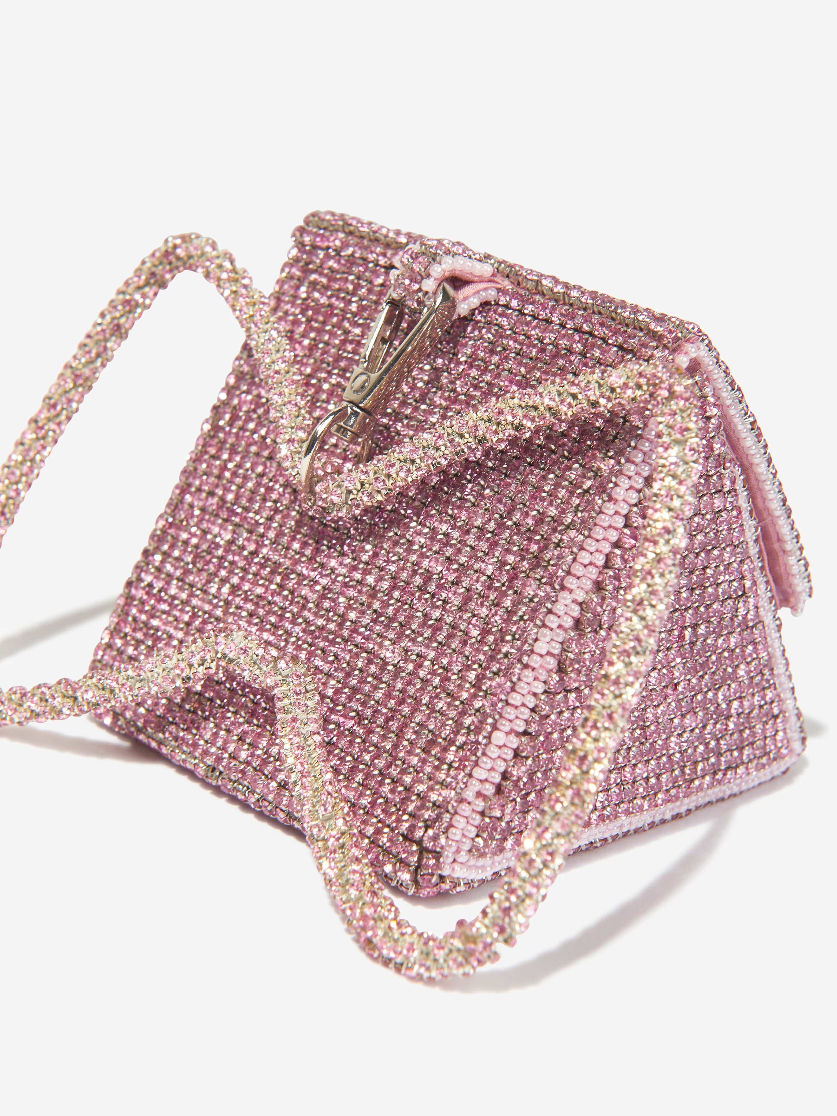 Girls Rhinestone Bow Bag in Pink (12.5cm)